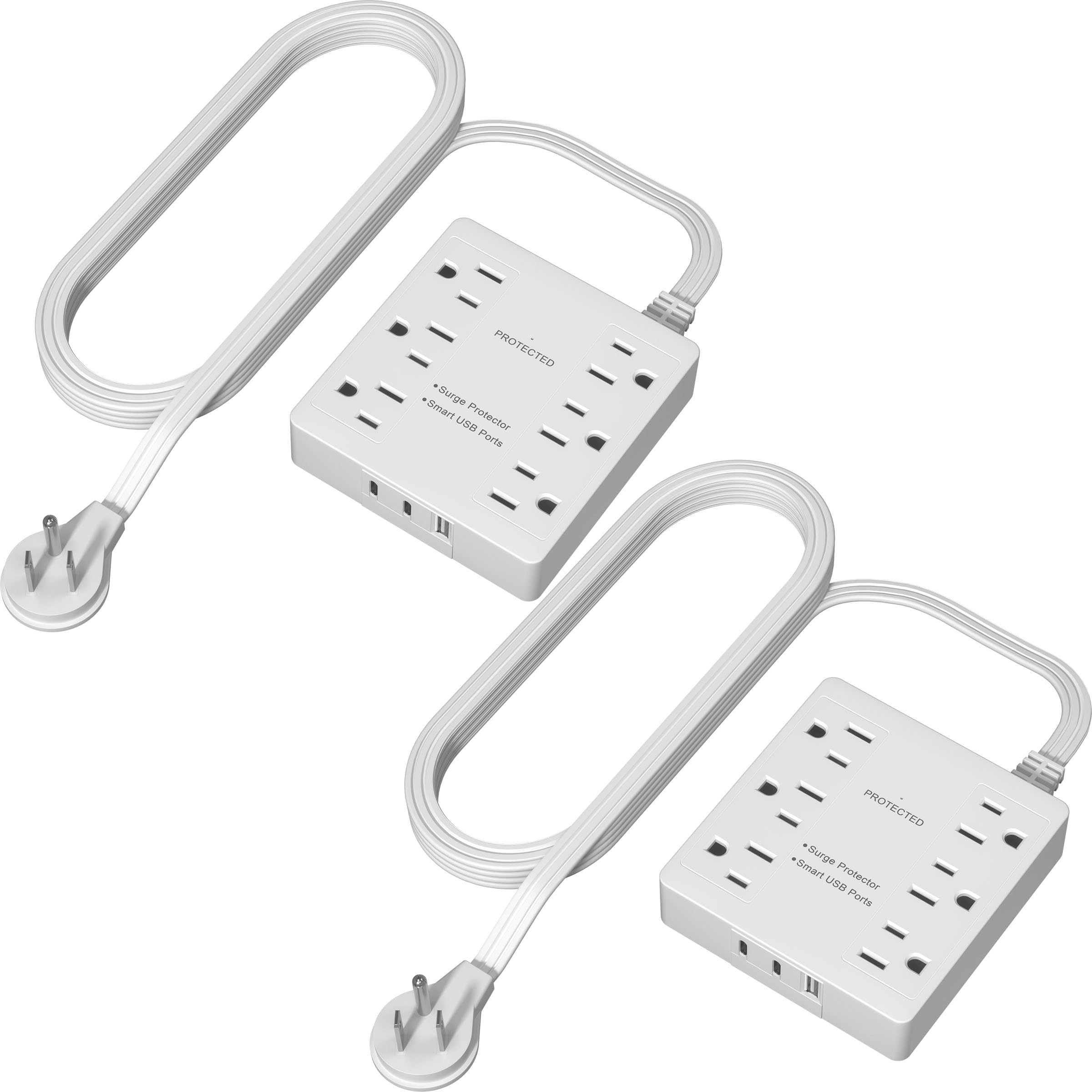 Extensor de Enchufes LIDER con 6 Receptáculos, USB-A y 2