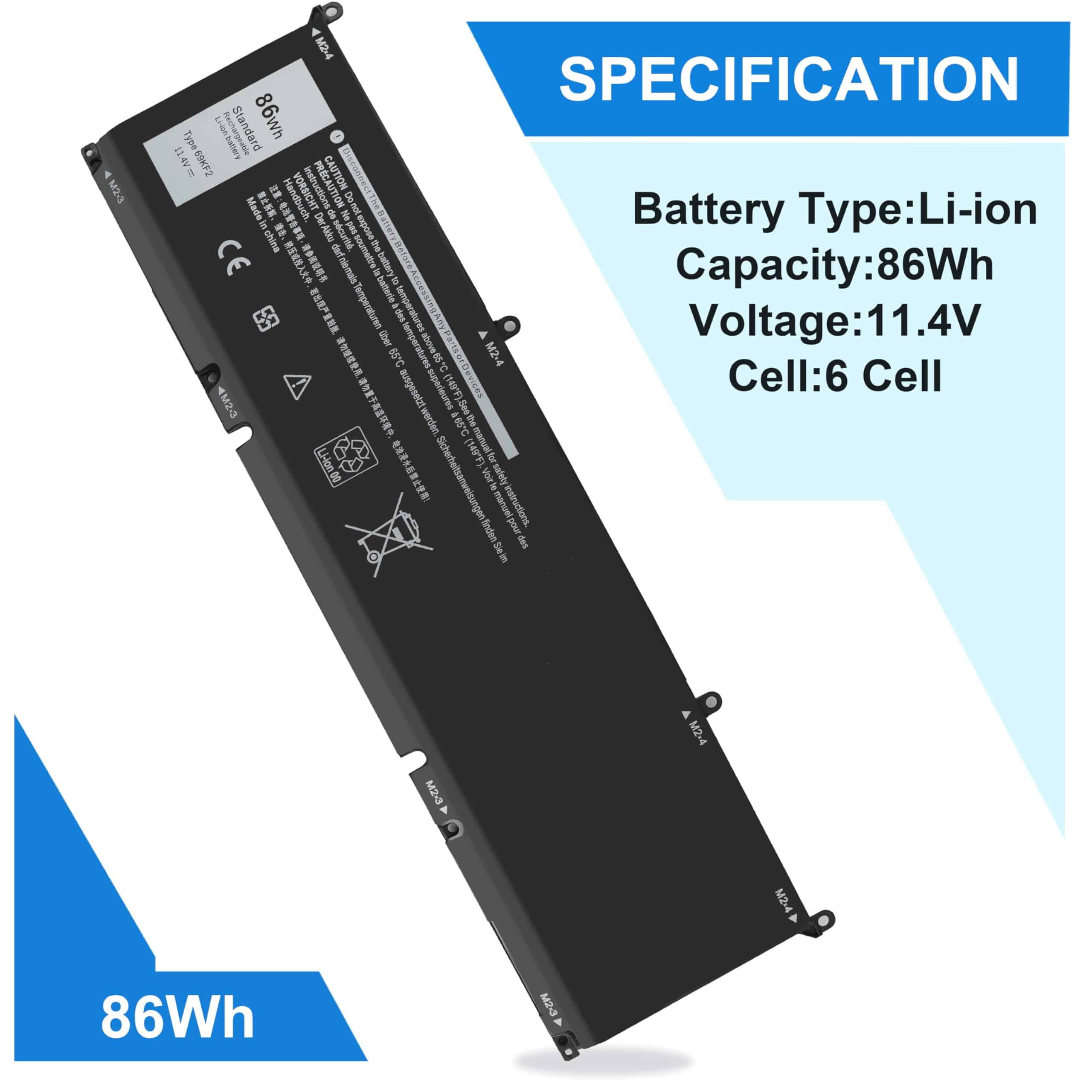 Batería Shyarweyy 86Wh 69KF2 para Dell G7 15 7500 G15 5510 - Image 4