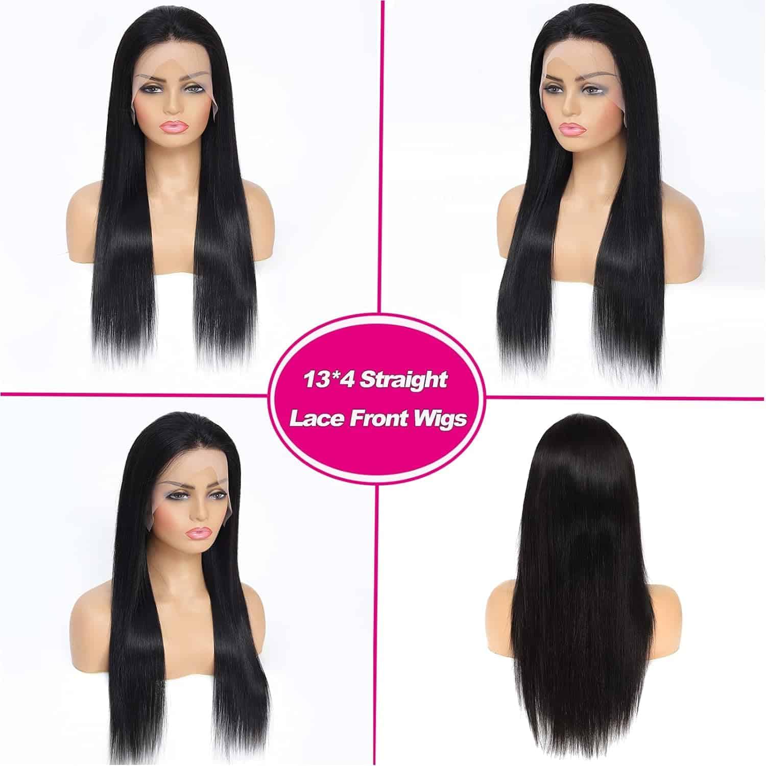 Pelucas de Encaje Frontal Recto de 32 Pulgadas de Cabello - Imagen 9
