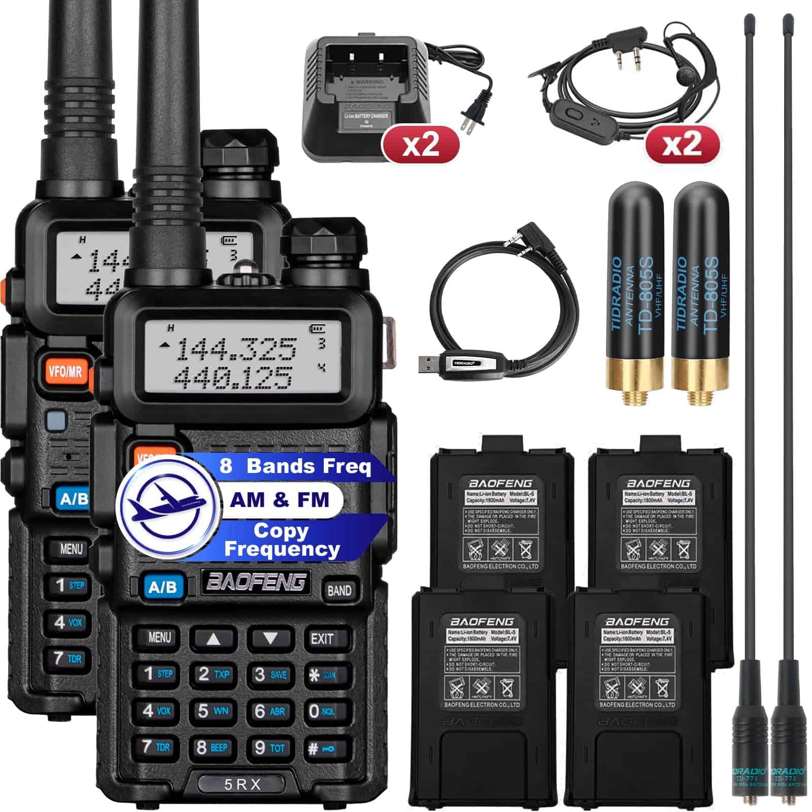 Radio Baofeng 5RX (Actualizado de UV-5R) Radio de dos vías