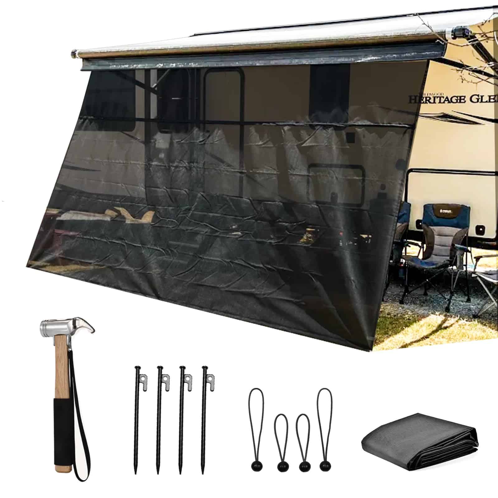 Pantalla de Sombra para Toldo de RV con Cremallera 9' X 14'