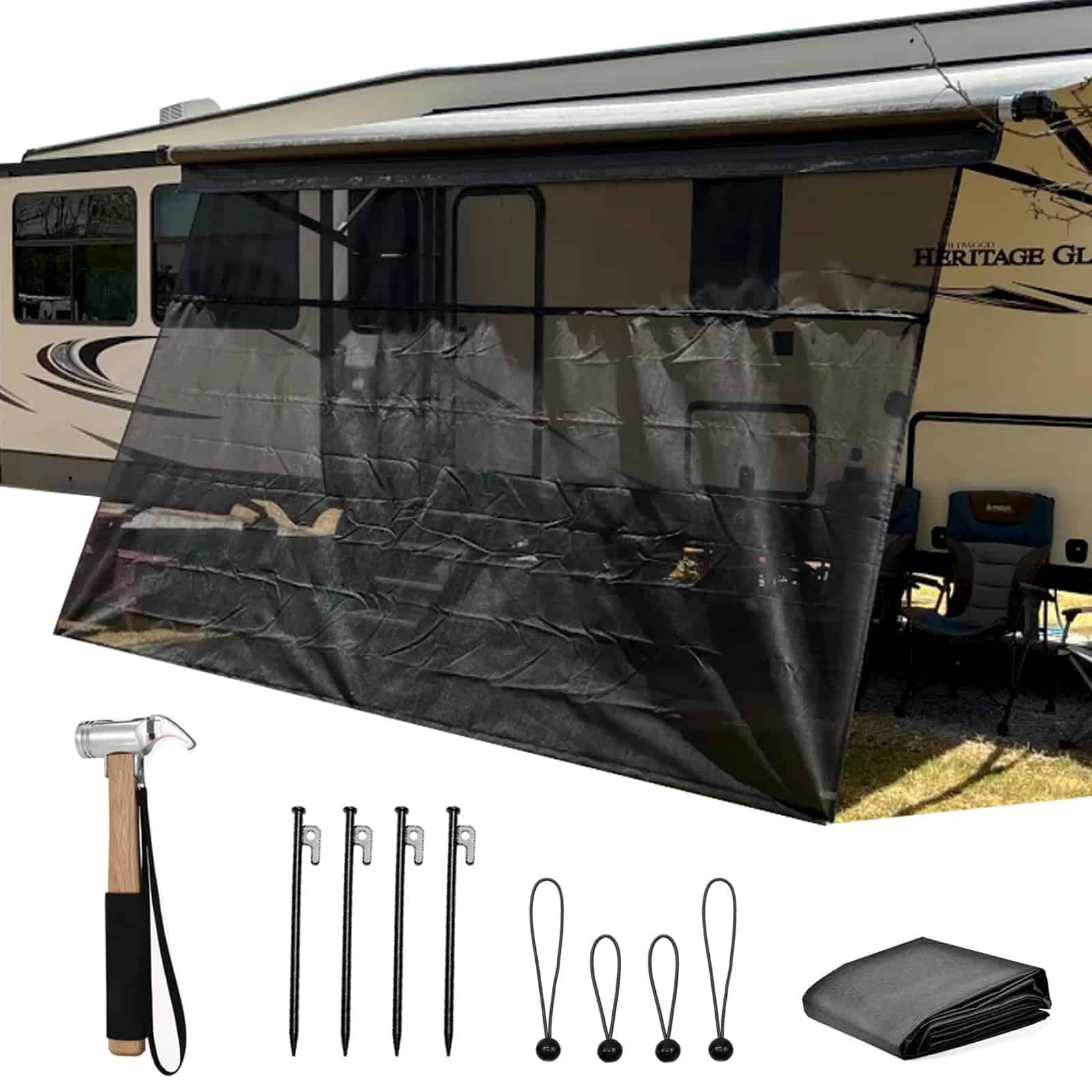 Toldo para sombra solar de toldo RV con cremallera Sunshade