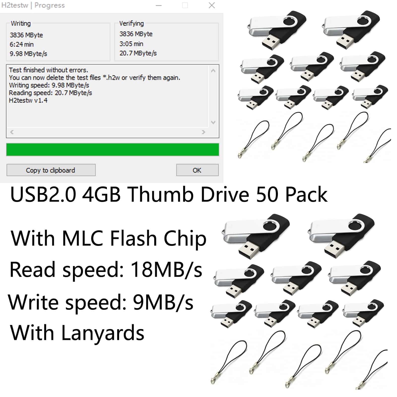 Mokaabb 50 Pack de 4GB Memorias USB Memoria Flash 50 - Image 3