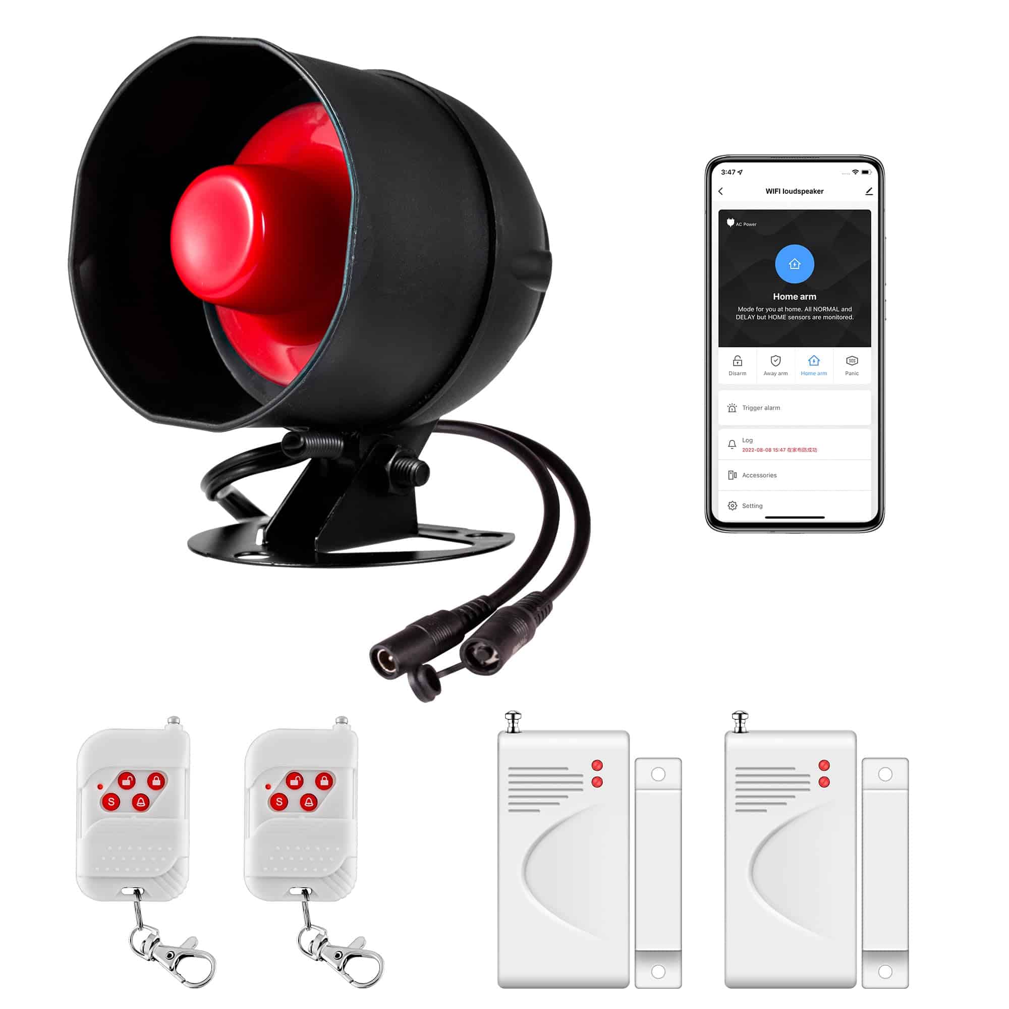 Sistema de Alarma de Seguridad para el -Negro y Rojo