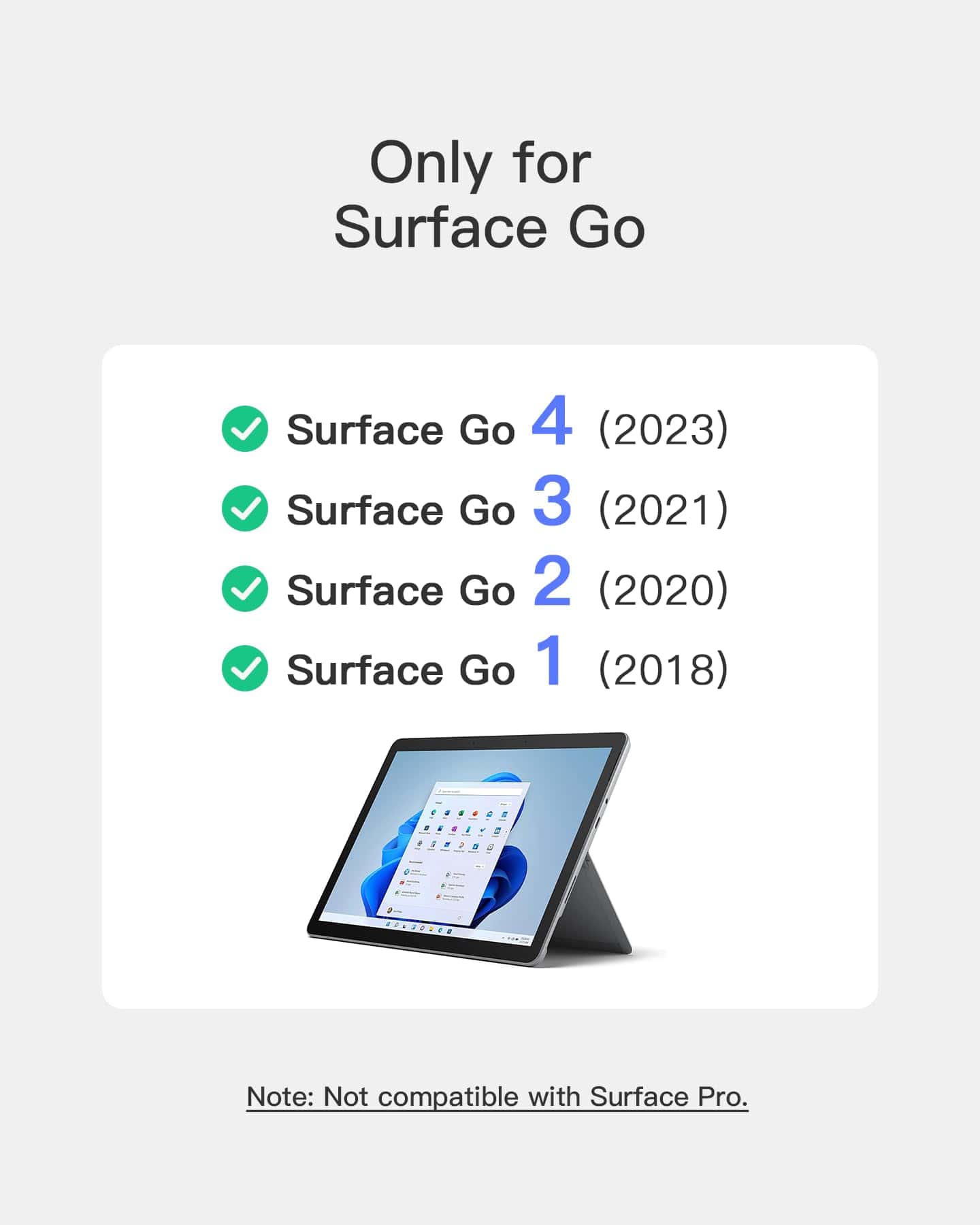 Teclado Inalámbrico Inateck para Surface Go, Bluetooth 5.3, - Image 3