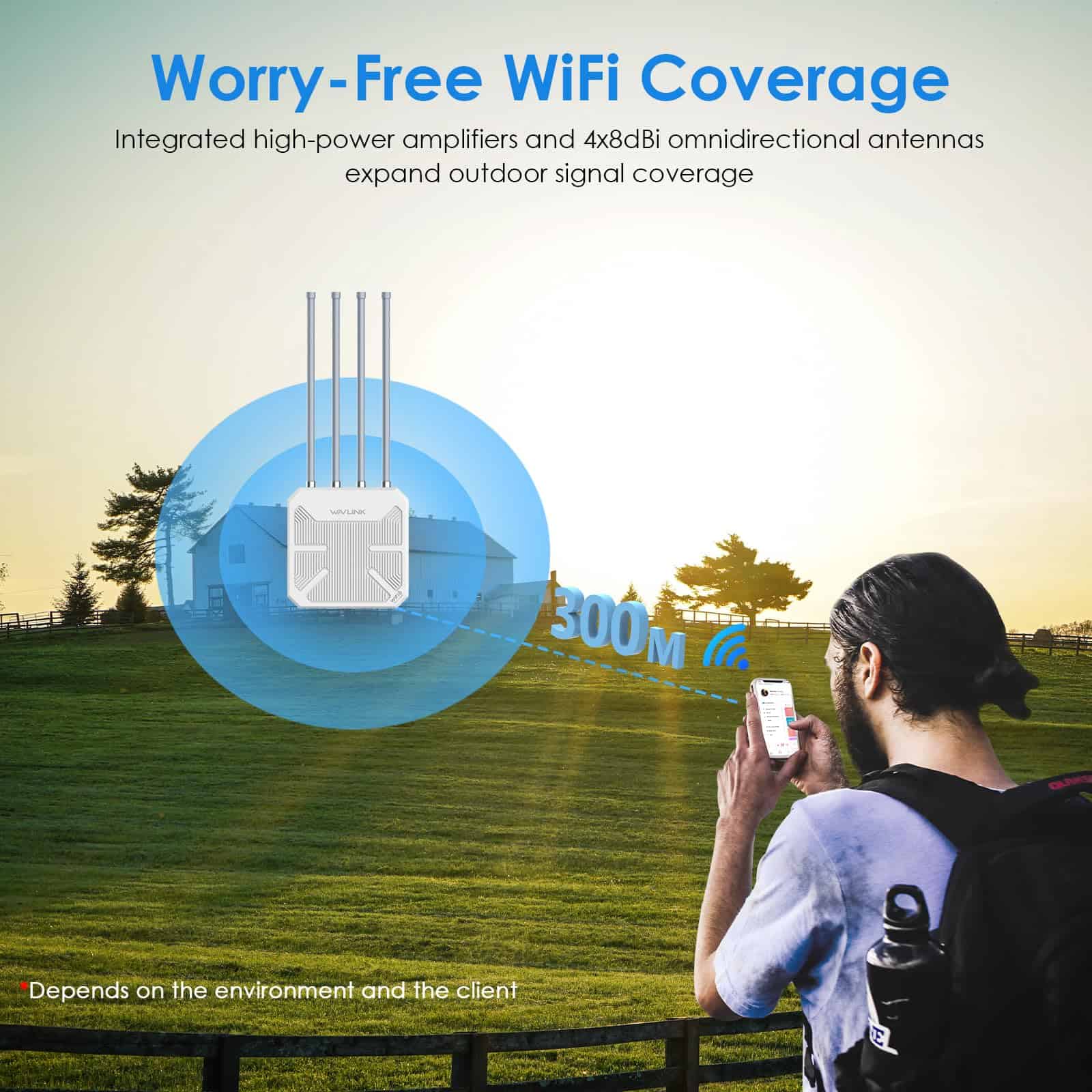 WAVLINK AX3000 Extensor WiFi 6 Exterior de Largo Alcance - Imagen 5