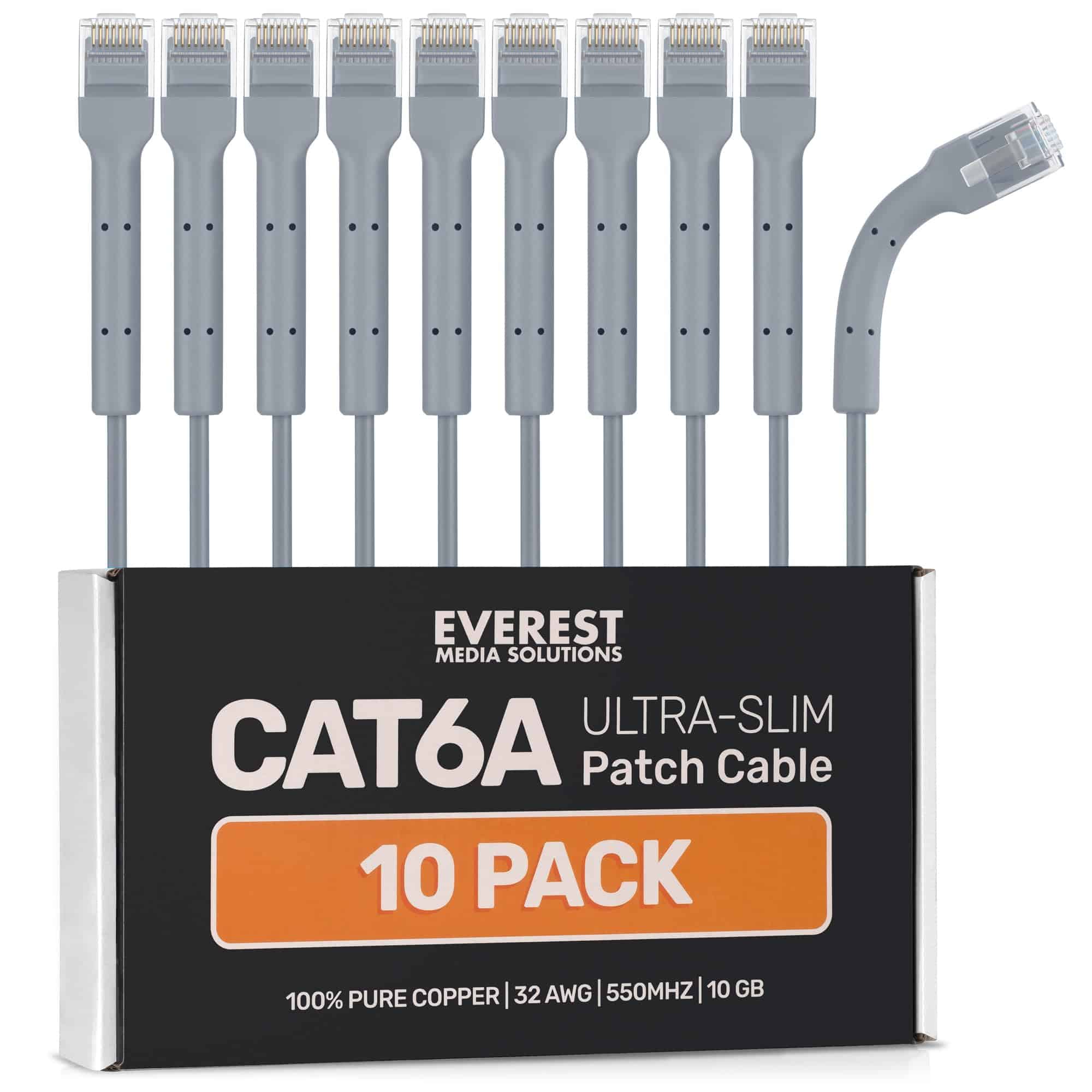Everest Ultra Slim Cat6a Cables Ethernet de conexión de 5