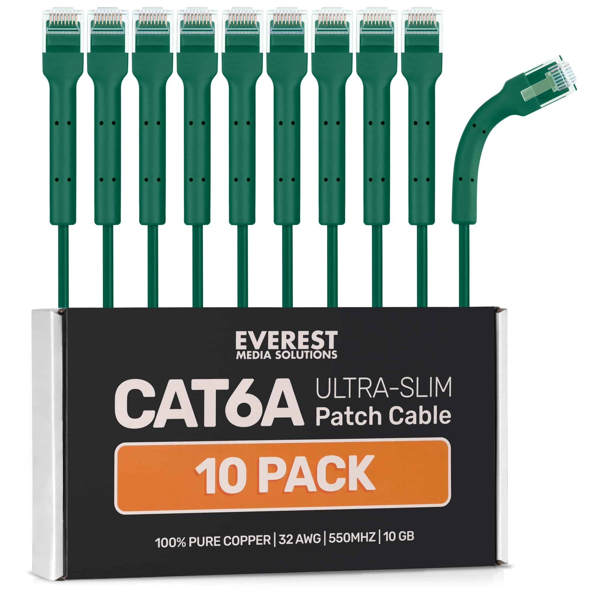 Cables de Ethernet Cat6a Everest Ultra Slim de 6 pies