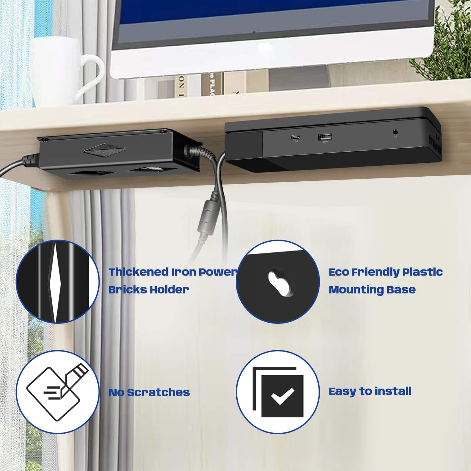 Soporte de montaje bajo el escritorio para Dell WD19 / - Imagen 6