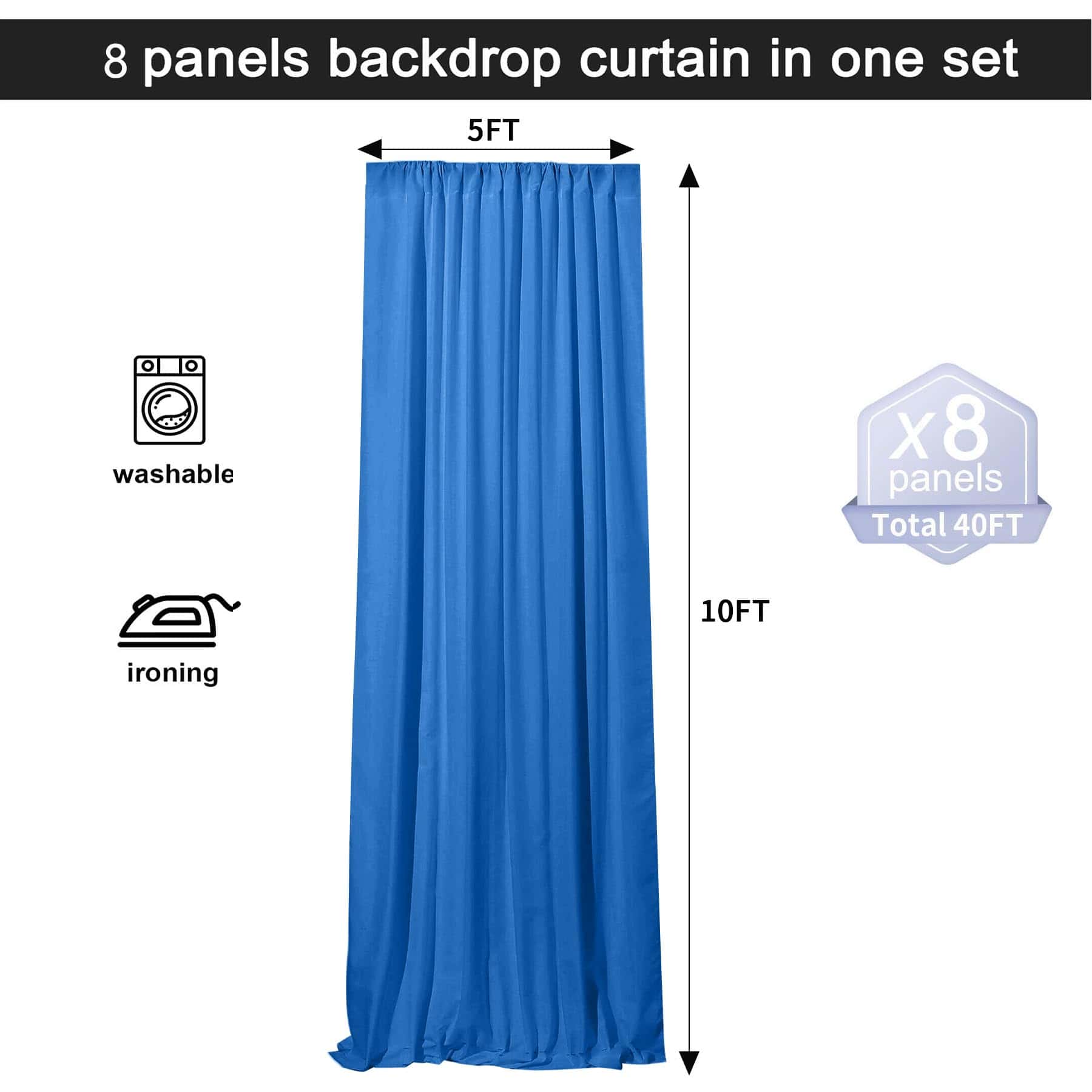 Alternative view of Cortinas de Fondo Azul Real de 40x10 pies para Fiestas -