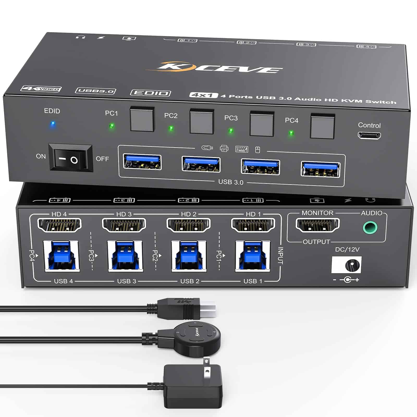 Switch KVM 4 Computadoras 8K@60Hz 4K@144Hz, Simulación