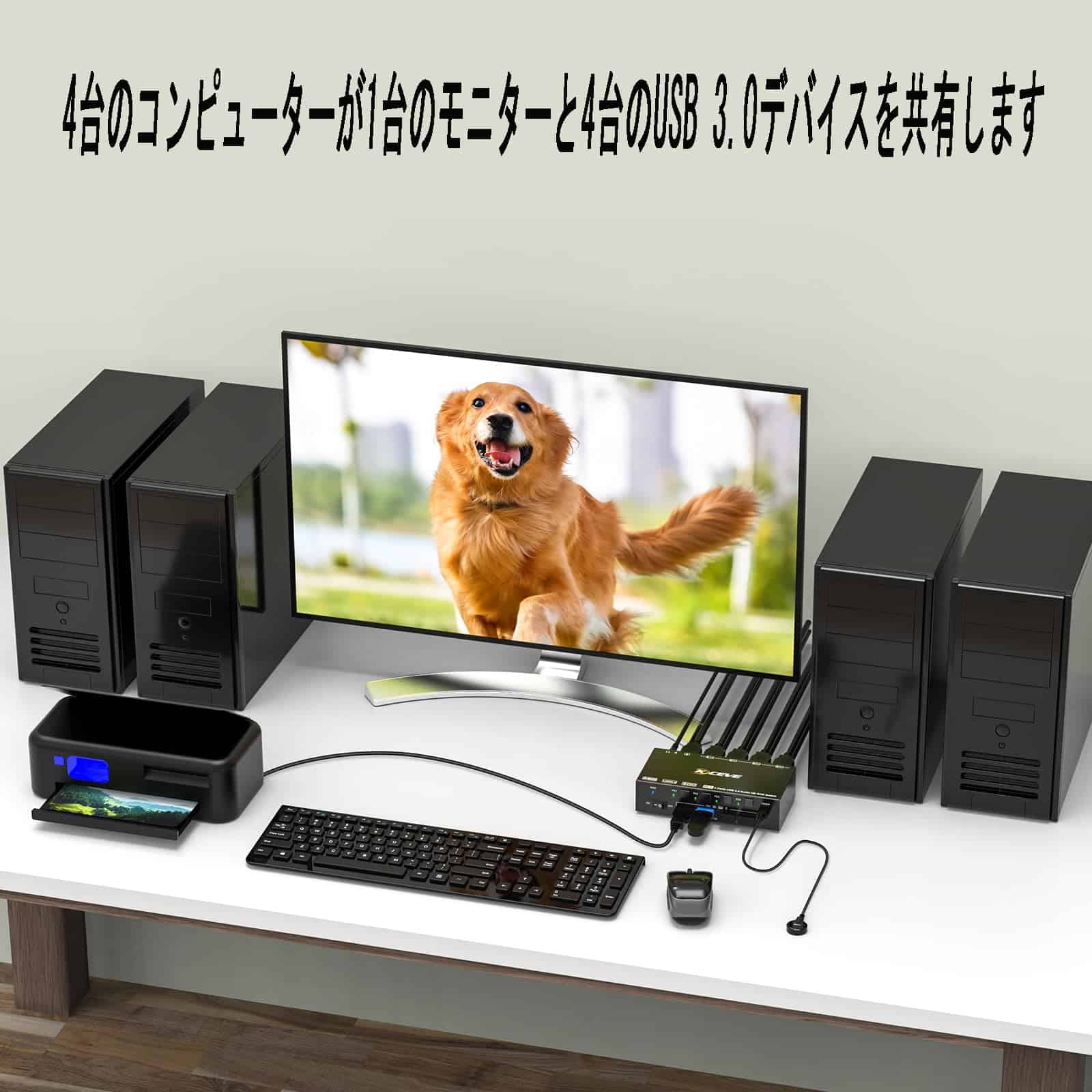 Switch KVM 4 Computadoras 8K@60Hz 4K@144Hz, Simulación - Imagen 9