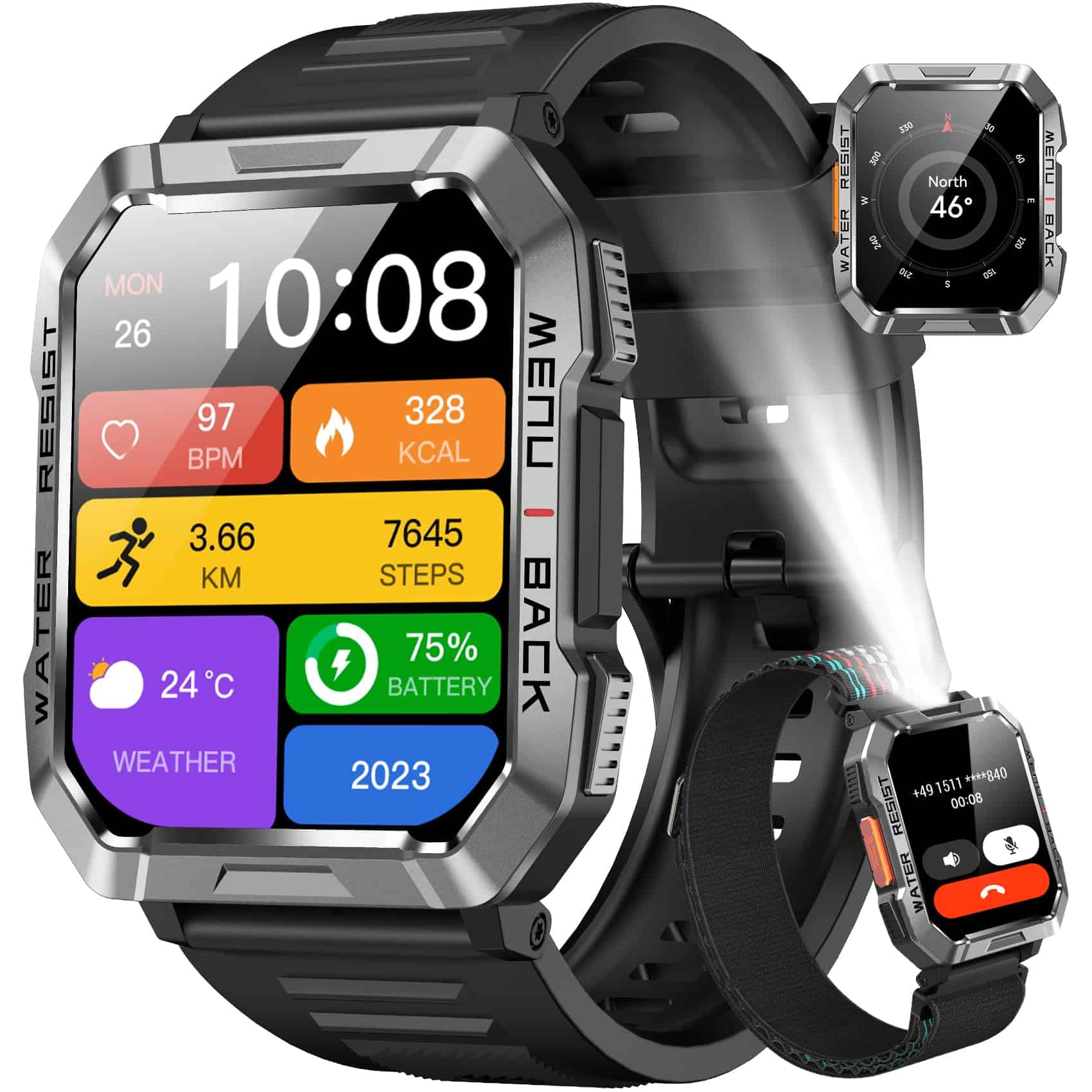Reloj Inteligente Militar para Hombres(Responder/Hacer