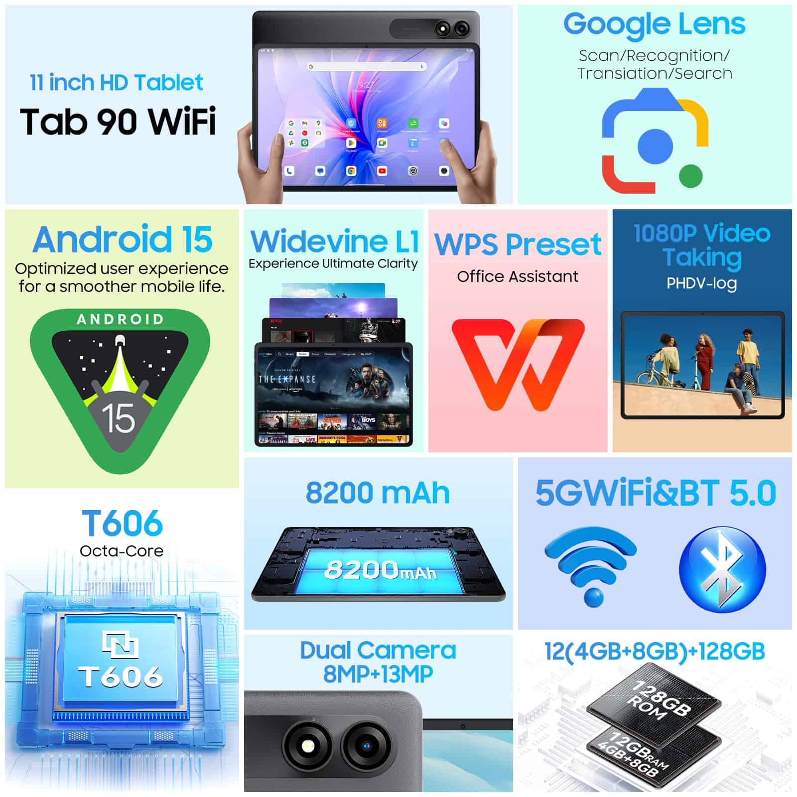 Tablet Blackview 2025 Android 15 de 11 pulgadas, Tab 90WiFi - Image 4
