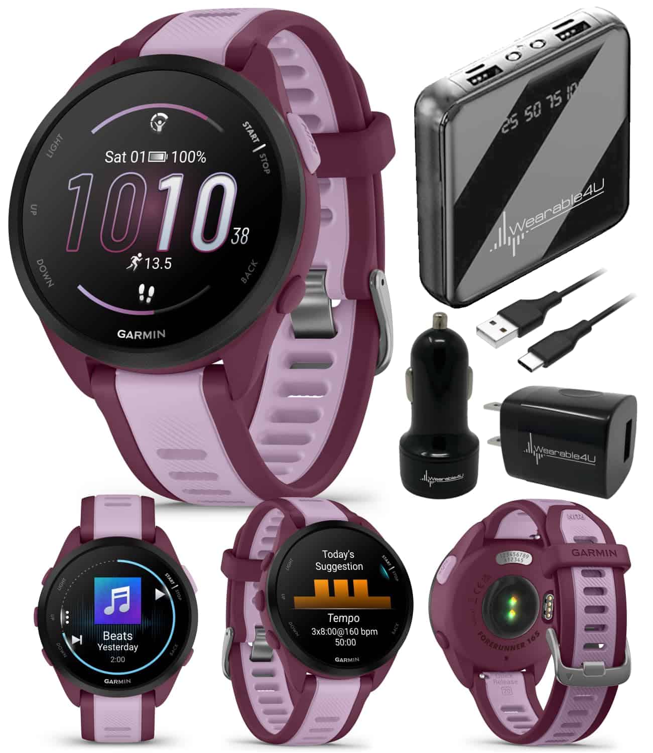 Reloj inteligente para correr Garmin -Berry/Lila
