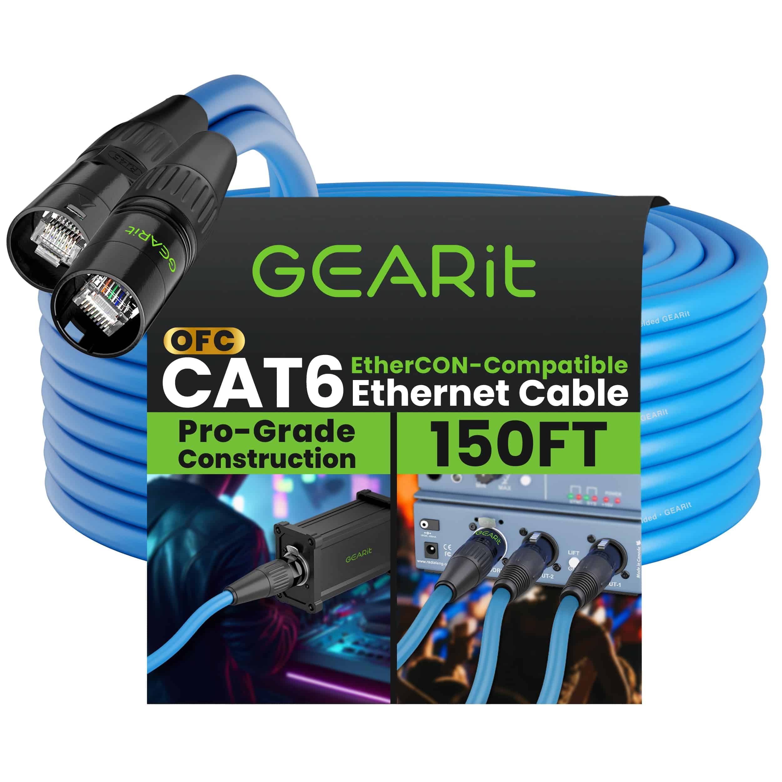 Cable Ethernet blindado GEARit CAT6 (150 pies) Cable de