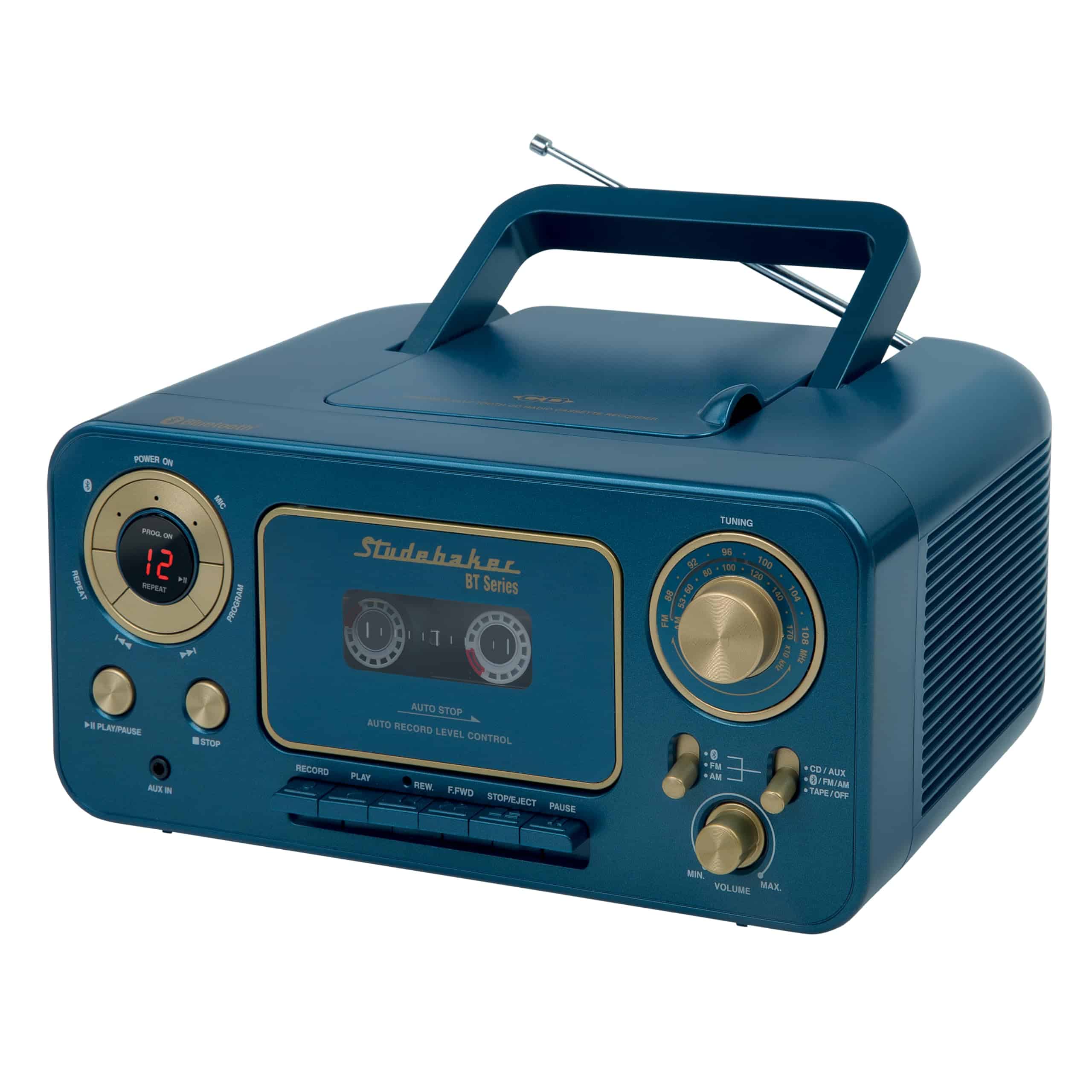 Reproductor de CD Estéreo Portátil con -Azul
