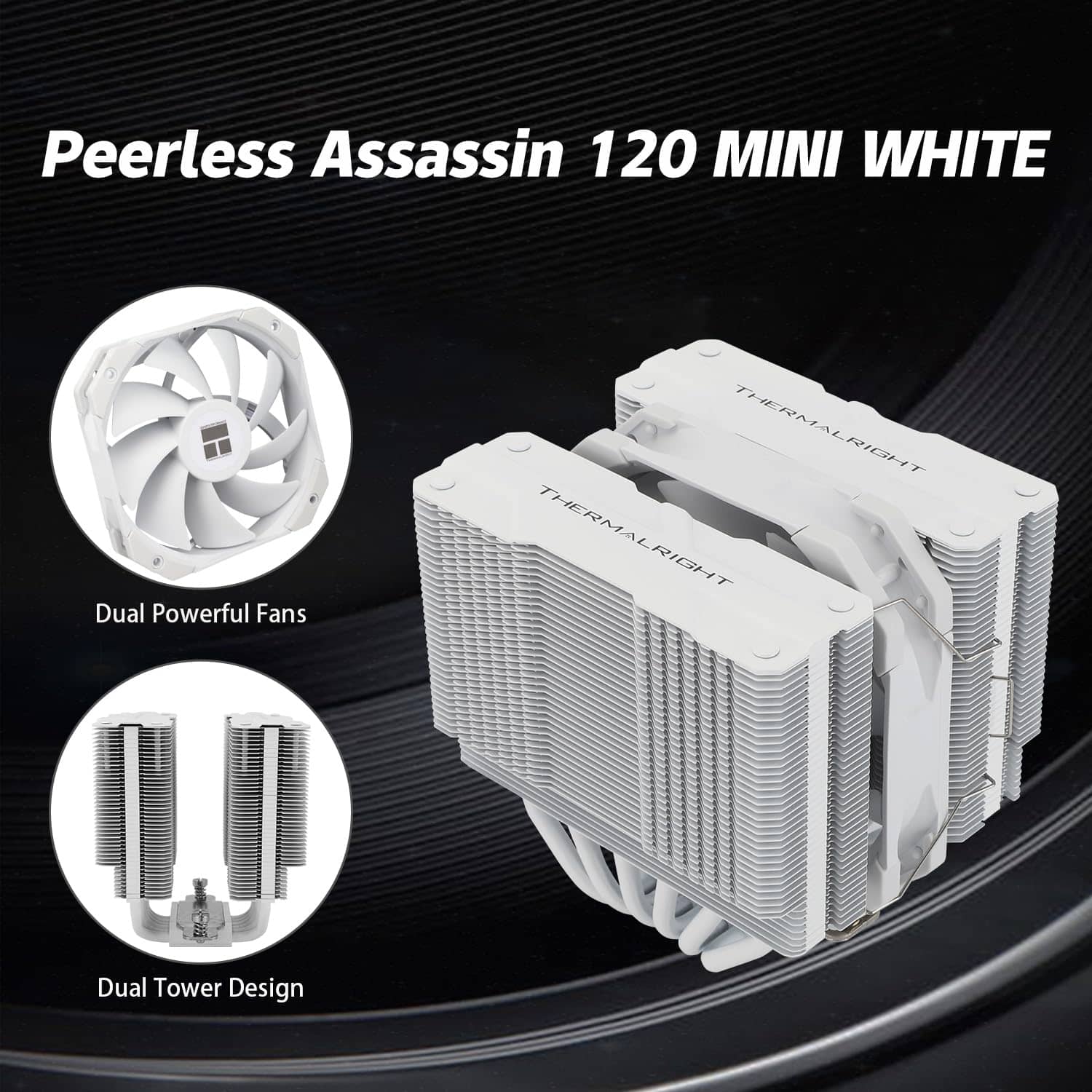 Thermalright Peerless Assassin 120 Mini Blanco CPU Cooler, - Image 4