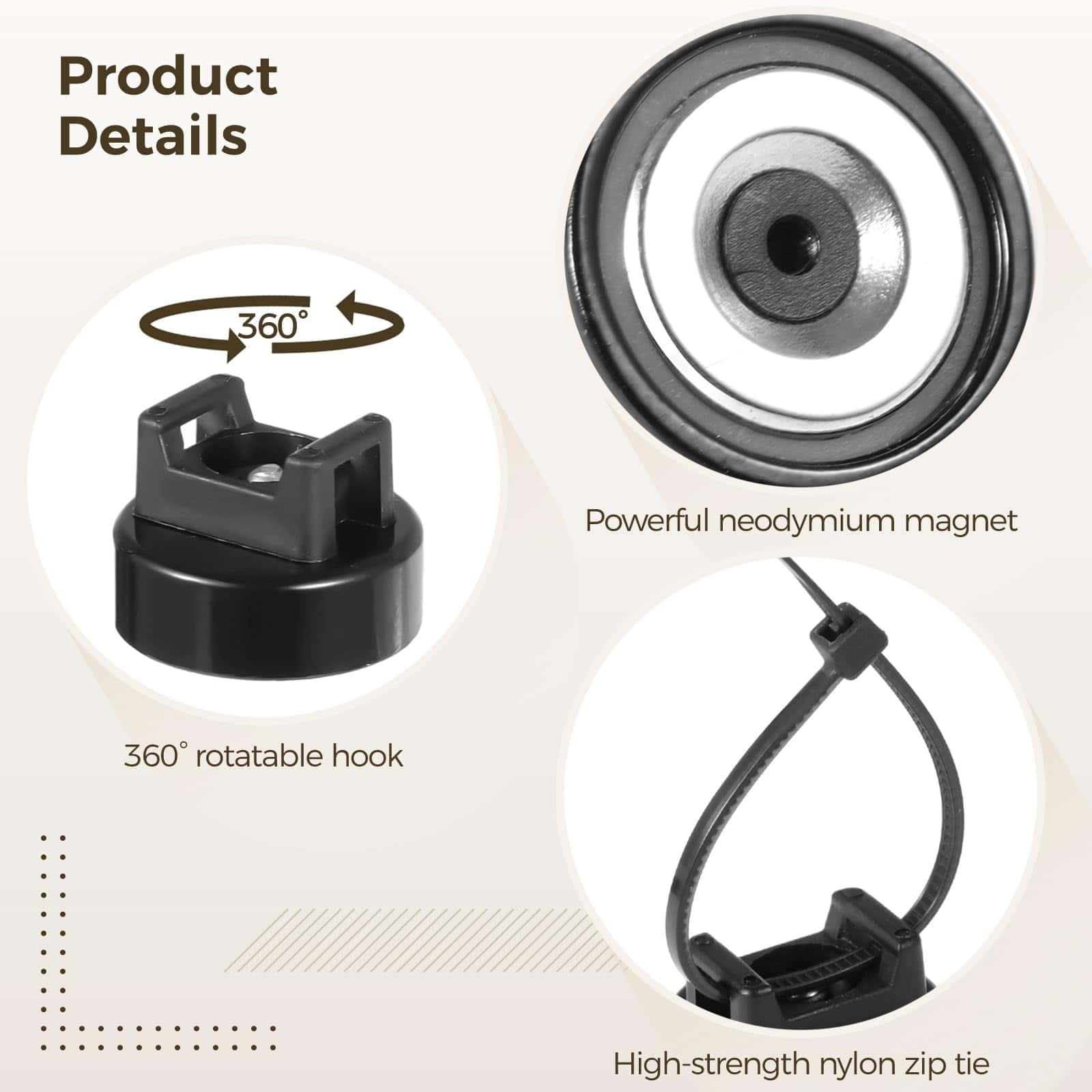 Amarres Magnéticos para Cables, 50 Piezas de Imanes con 200 - Image 4