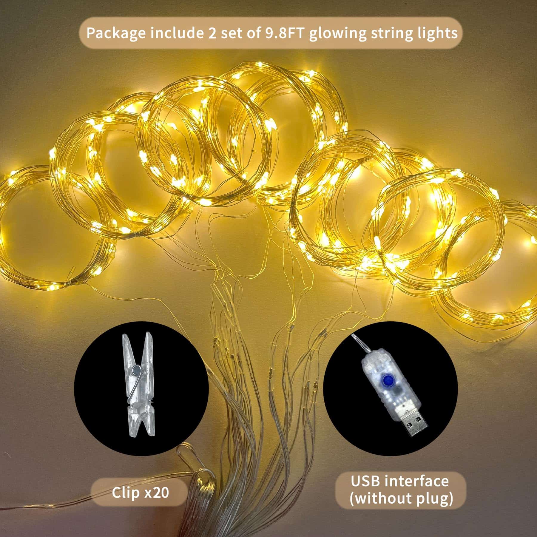 Cortinas de Tul de Fondo con Luces para Fiestas HAEFOO - - Image 8