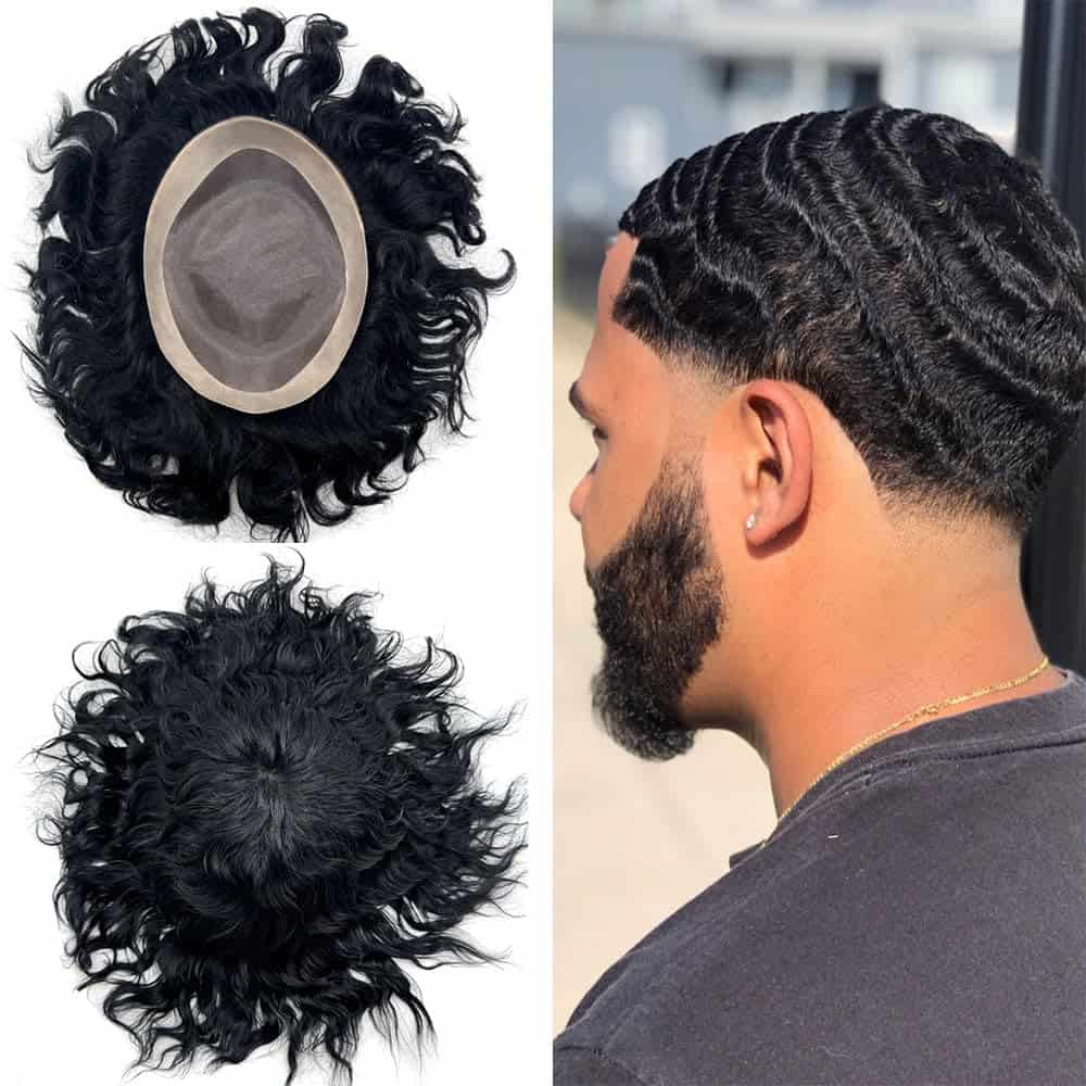 Pelucas de Cabello Rizado Curvado para Hombres Negros Afro
