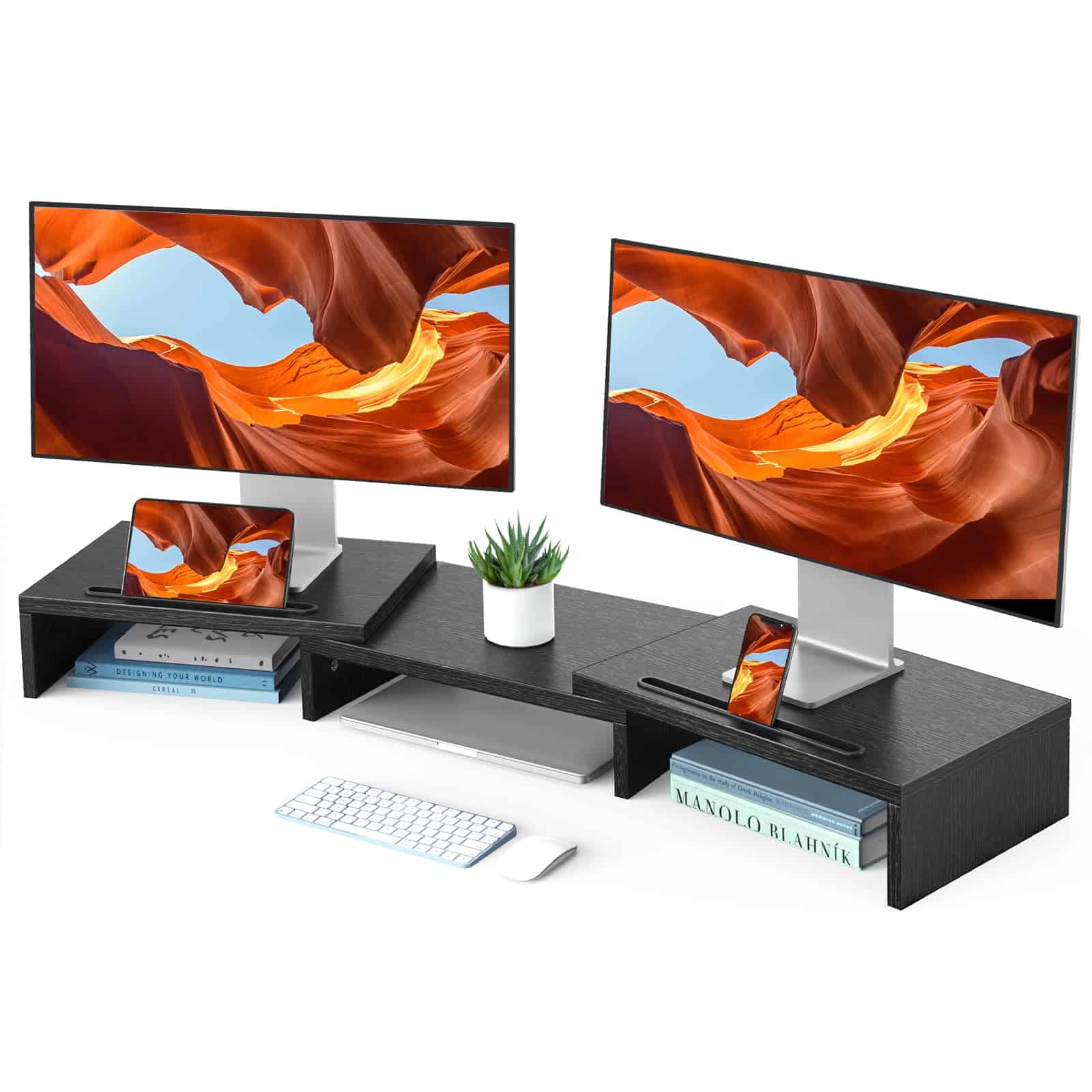 Soporte para Monitor Dual HUANUO, Soporte Ajustable para