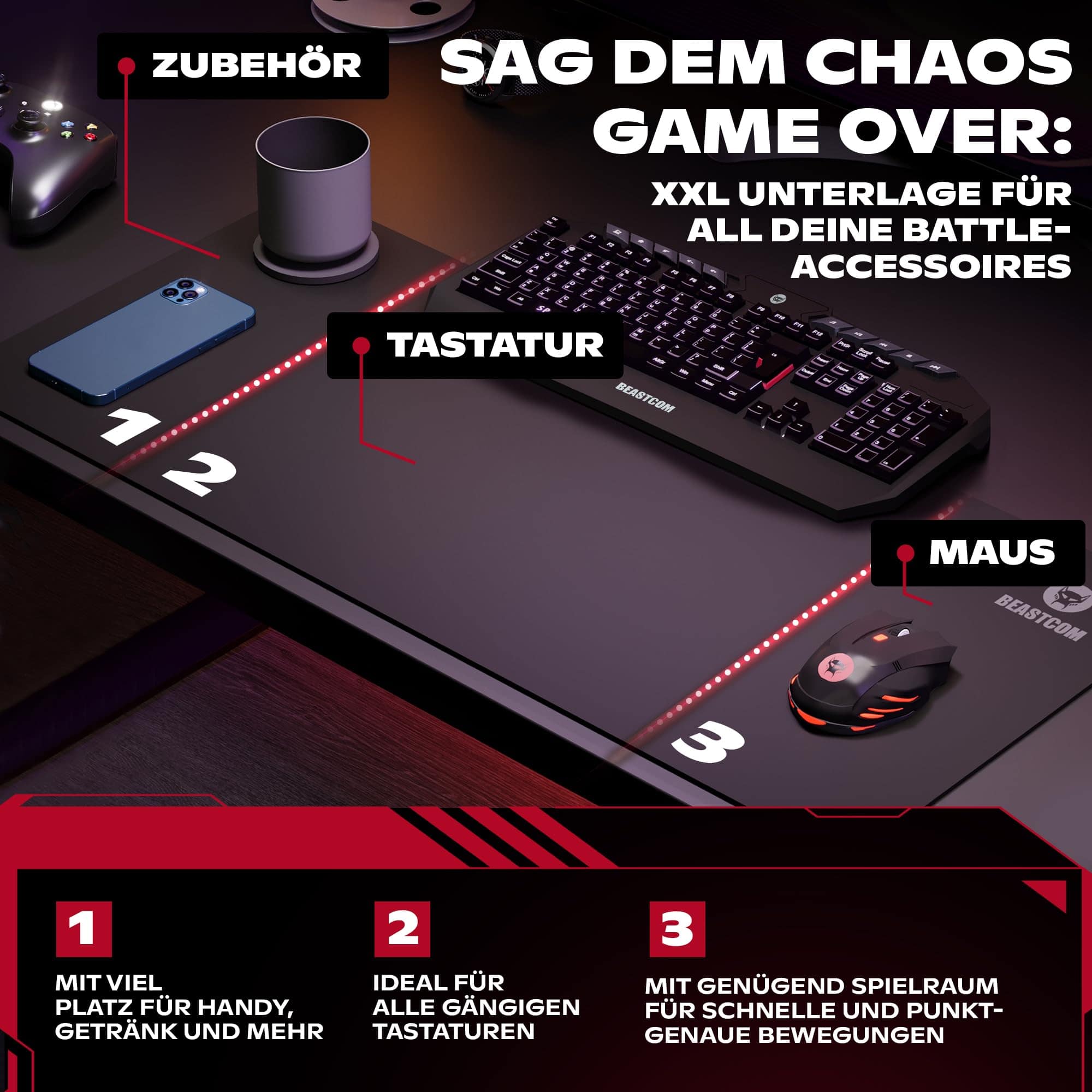 Tapete Mousepad para Gaming BEASTCOM Hero X2000, Edición - Image 5