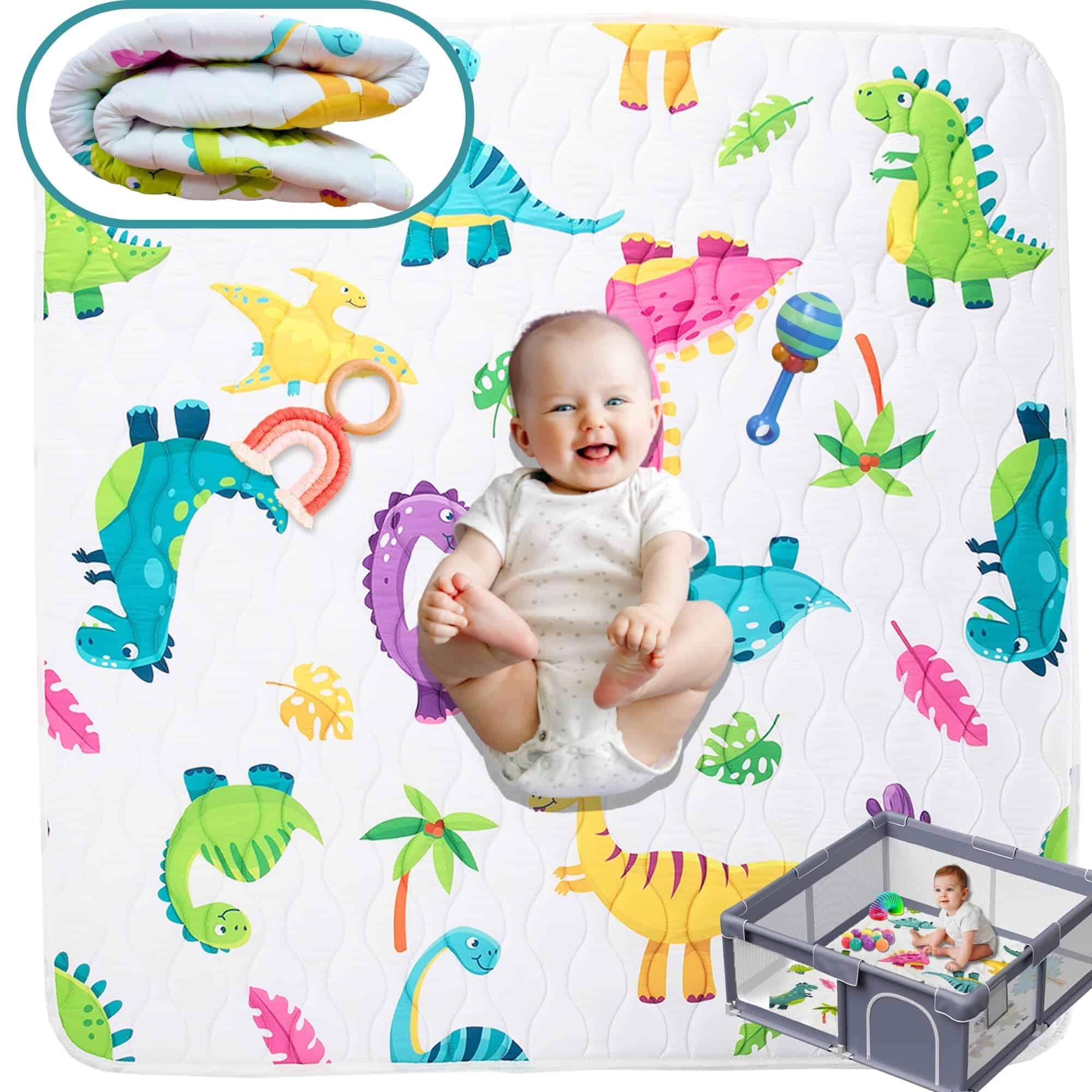 Tapete de Juego para Bebés - Tapete Grueso de 50x50, Suave, - Imagen 8
