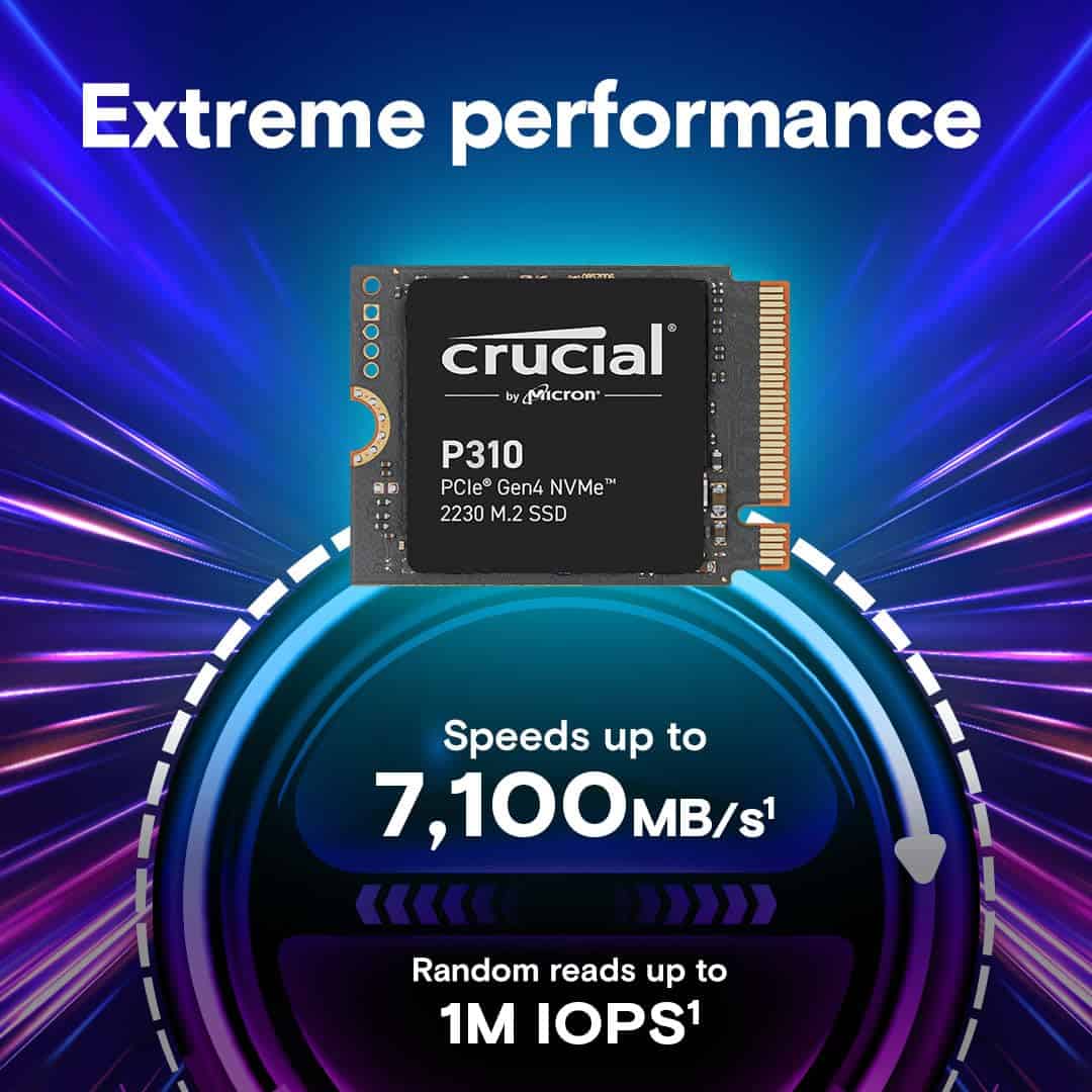 Crucial P310 2TB PCIe Gen4 2230 NVMe M.2 SSD - Hasta 7,100 - Image 3