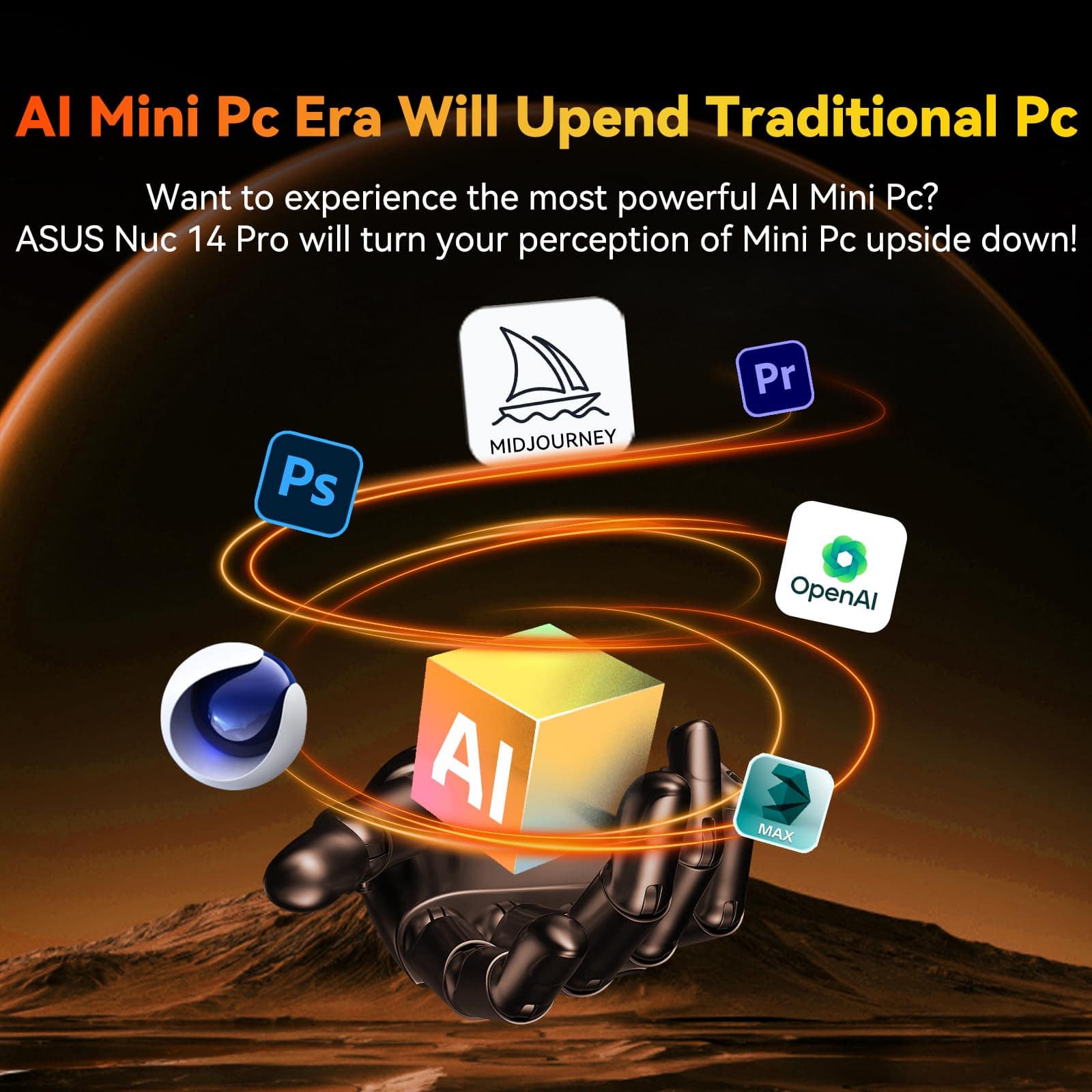 ASUS NUC 14 Pro AI Mini Pc, Ultra 5 125H (14C/18T, Hasta - Image 4