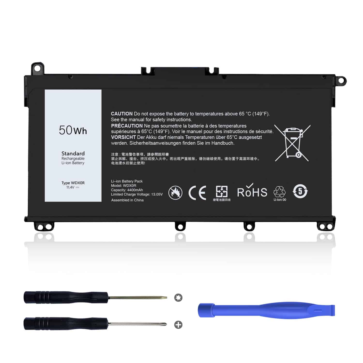 Batería de Repuesto para Laptop RUEMIU 50Wh WDX0R para Dell