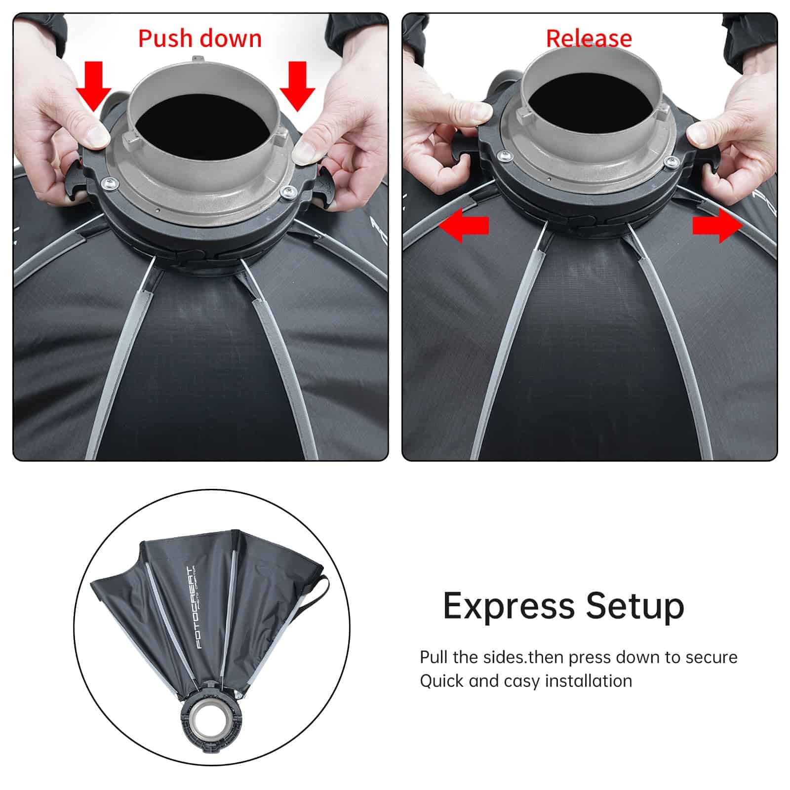 Softbox Octogonal Plegable de 24''/60CM con Montura Bowens, - Image 4
