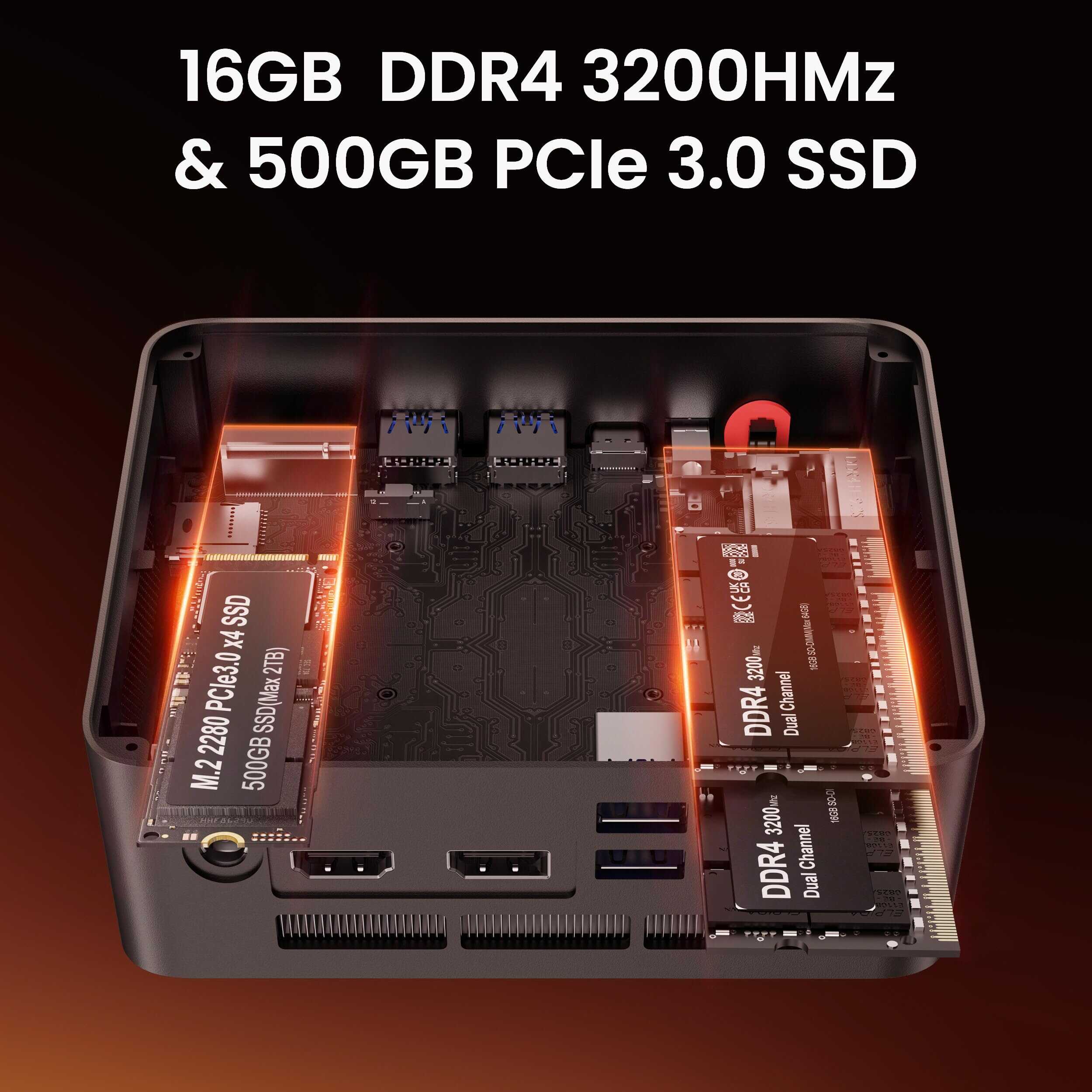 Pc Beelink Ser5 Pro Ryzen 7 5825u 16gb Ram 512gb Ssd Negro - Imagen 5