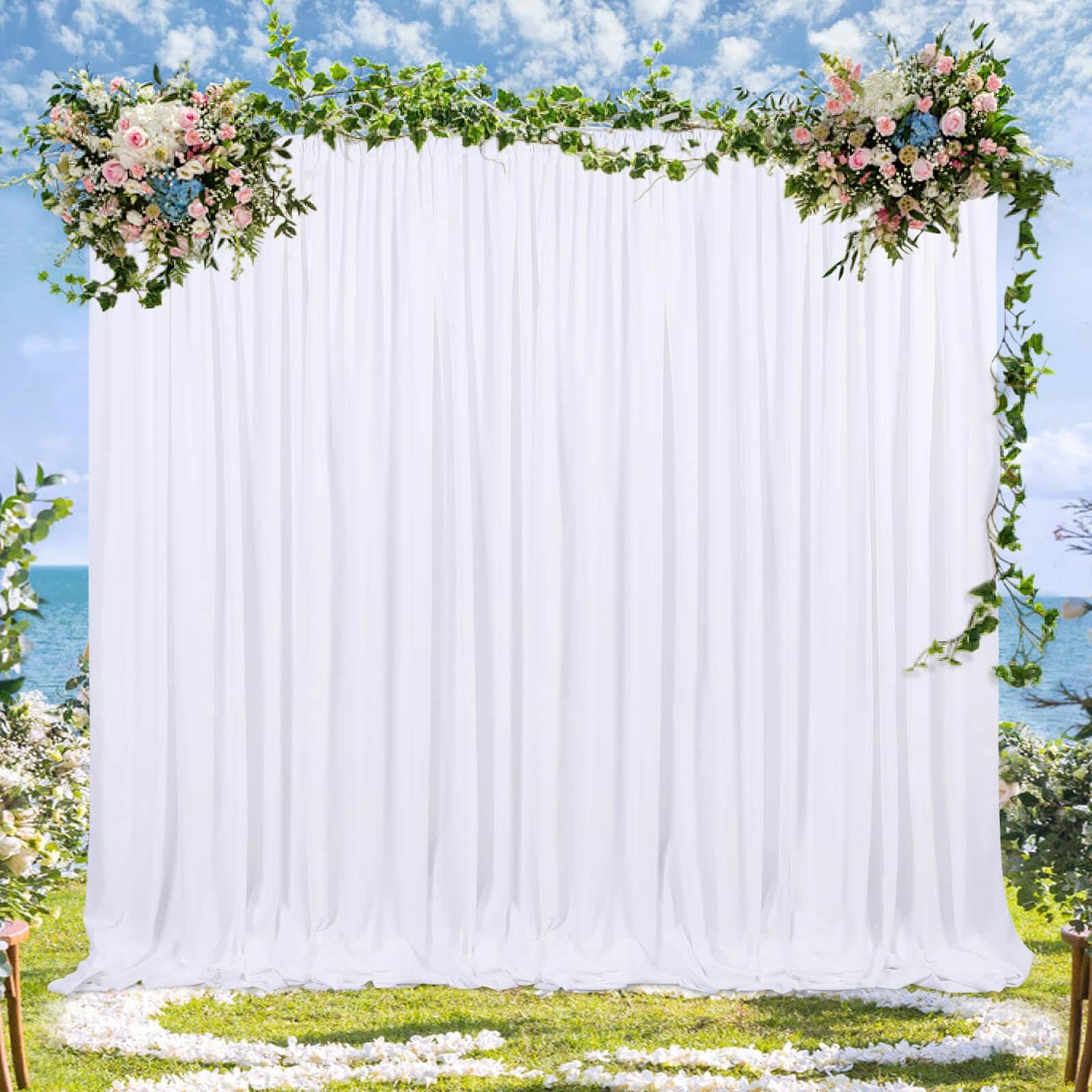 Cortinas de Fondo Blancas 30ft x 10ft: Telones de Fondo de
