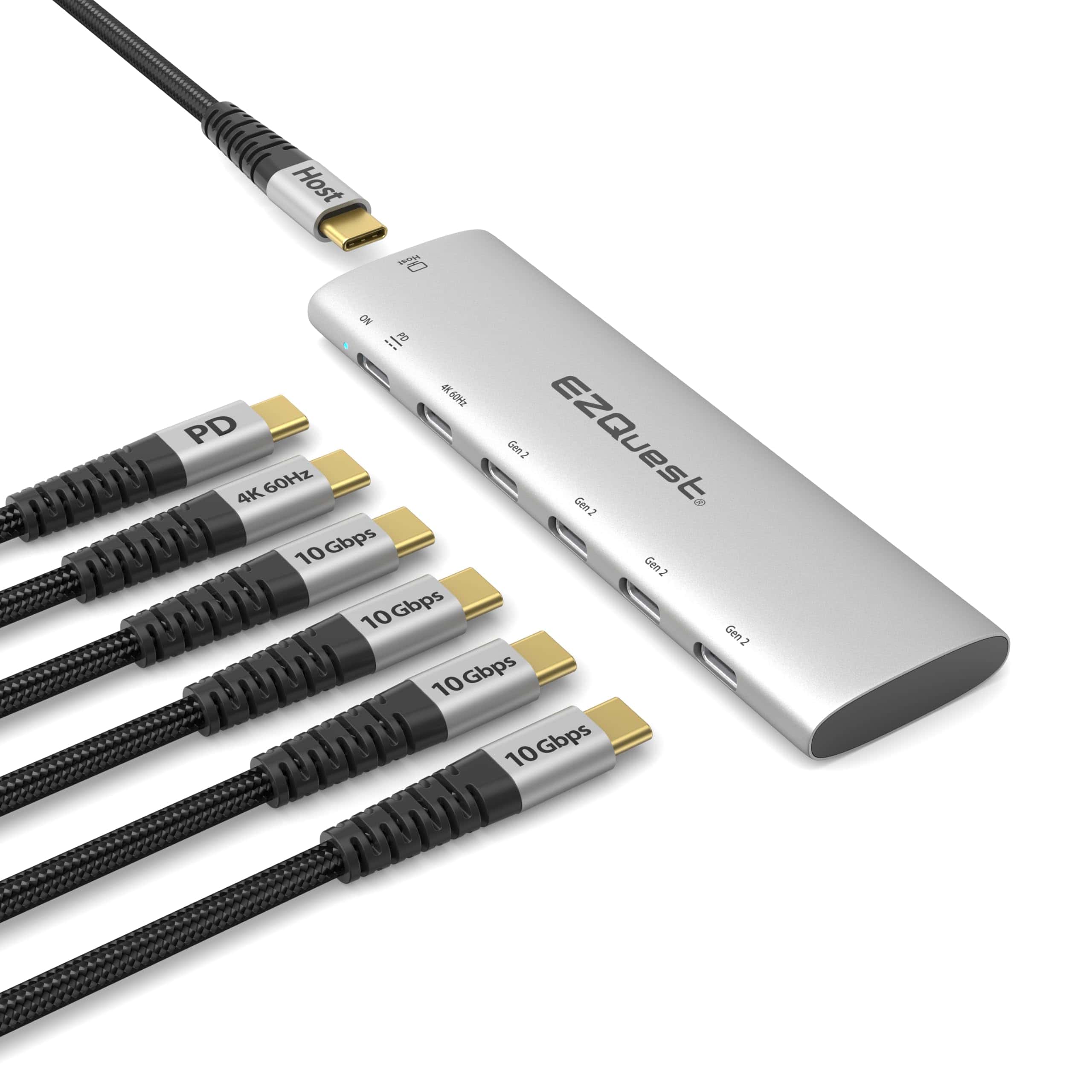 Adaptador Hub EZQuest USB-C Slim Gen 2 6 en 1 1 USB-C