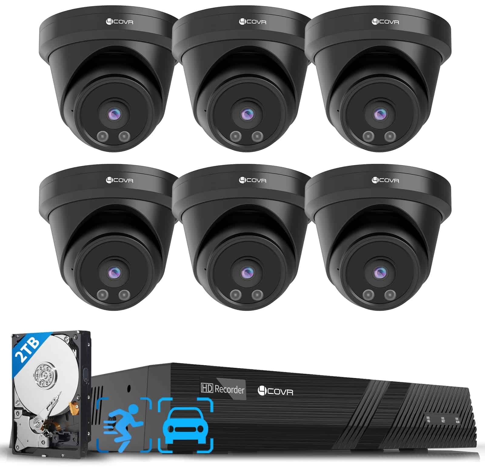 Sistema de cámara de seguridad doméstica 4COVR 4K,