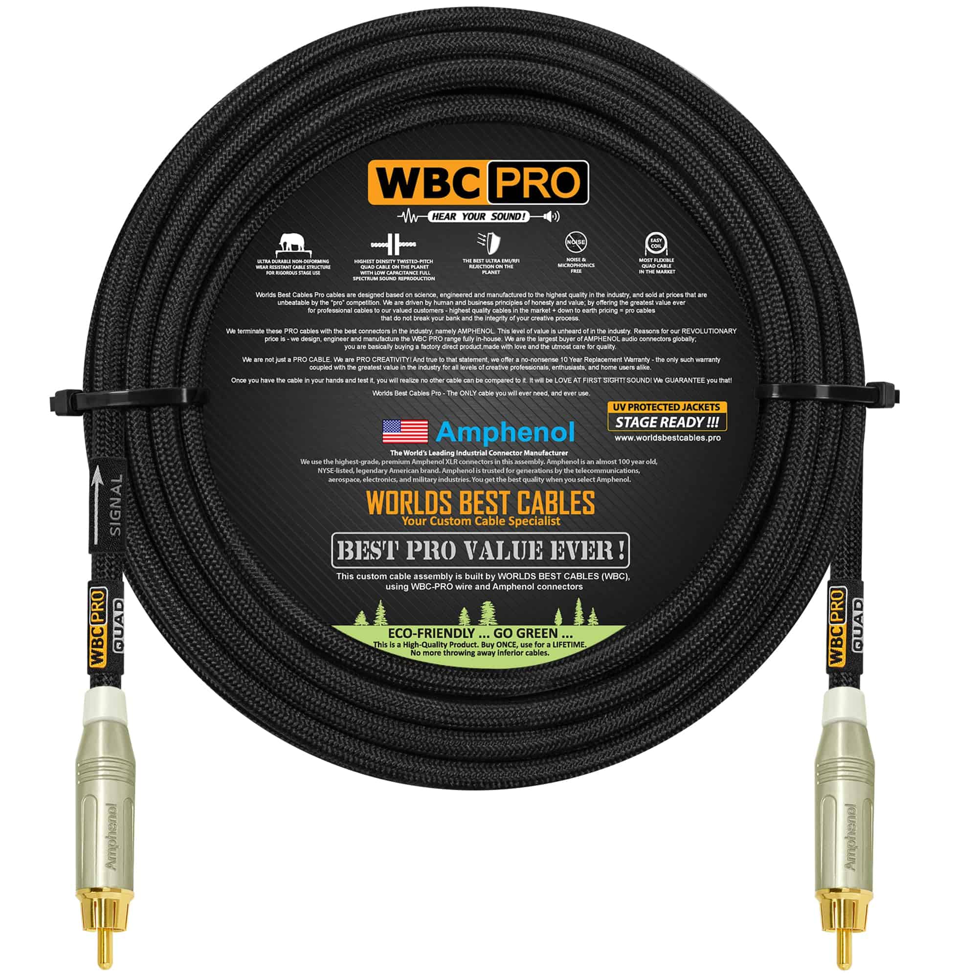 Cable de Subwoofer de 175 pies – WBC-PRO-Quad