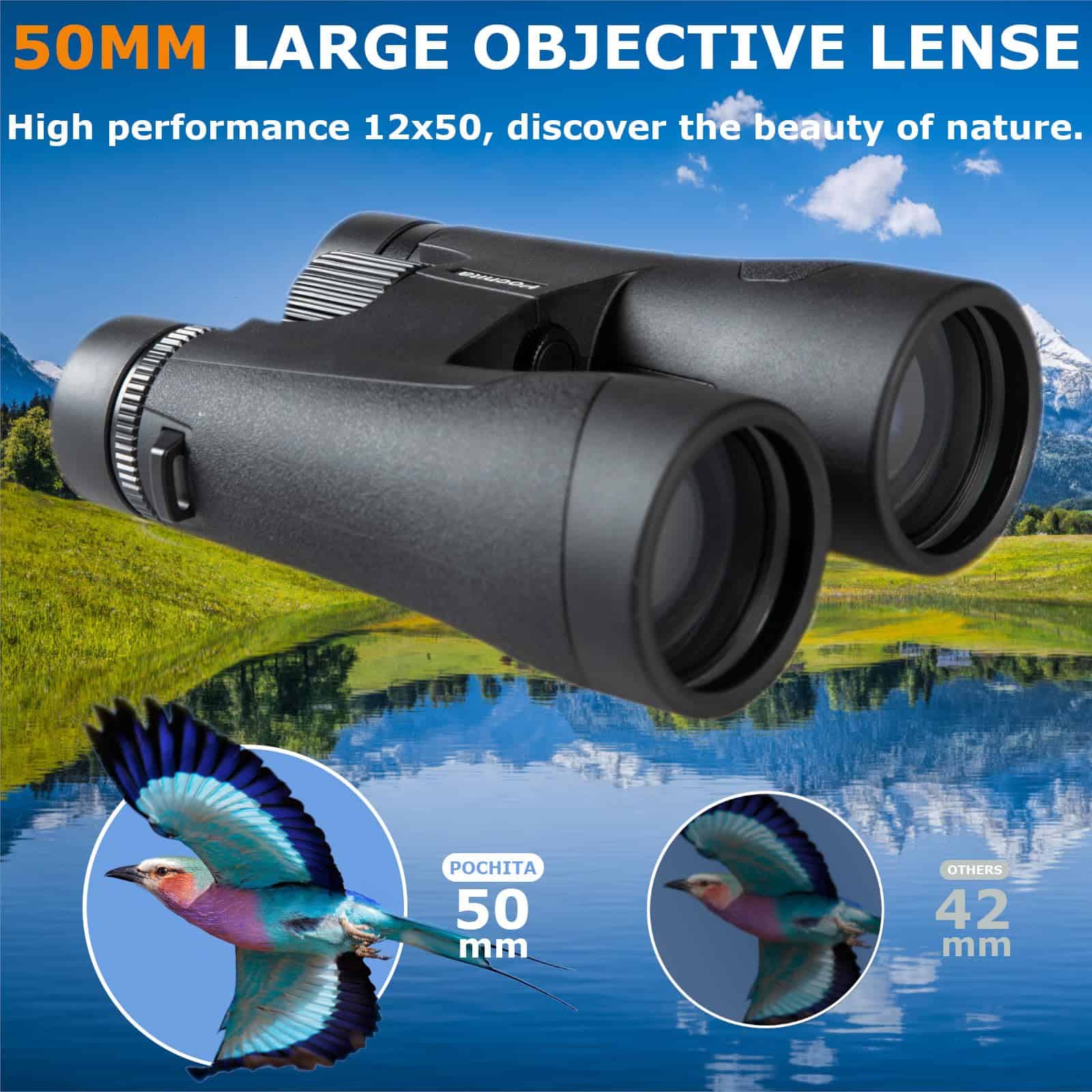 Binoculares 12x50 HD para Adultos - Prisma BAK4 y Lentes - Image 5