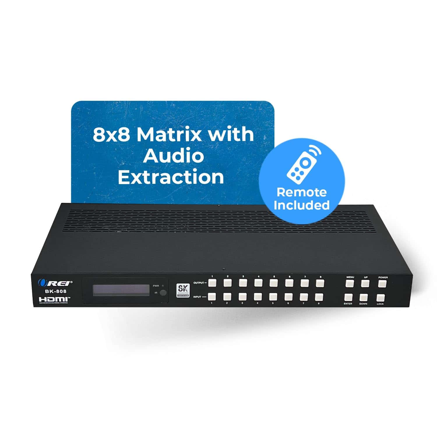 OREI 8K 8x8 HDMI Matrix Switch, Switcher con Extractor de - Image 4