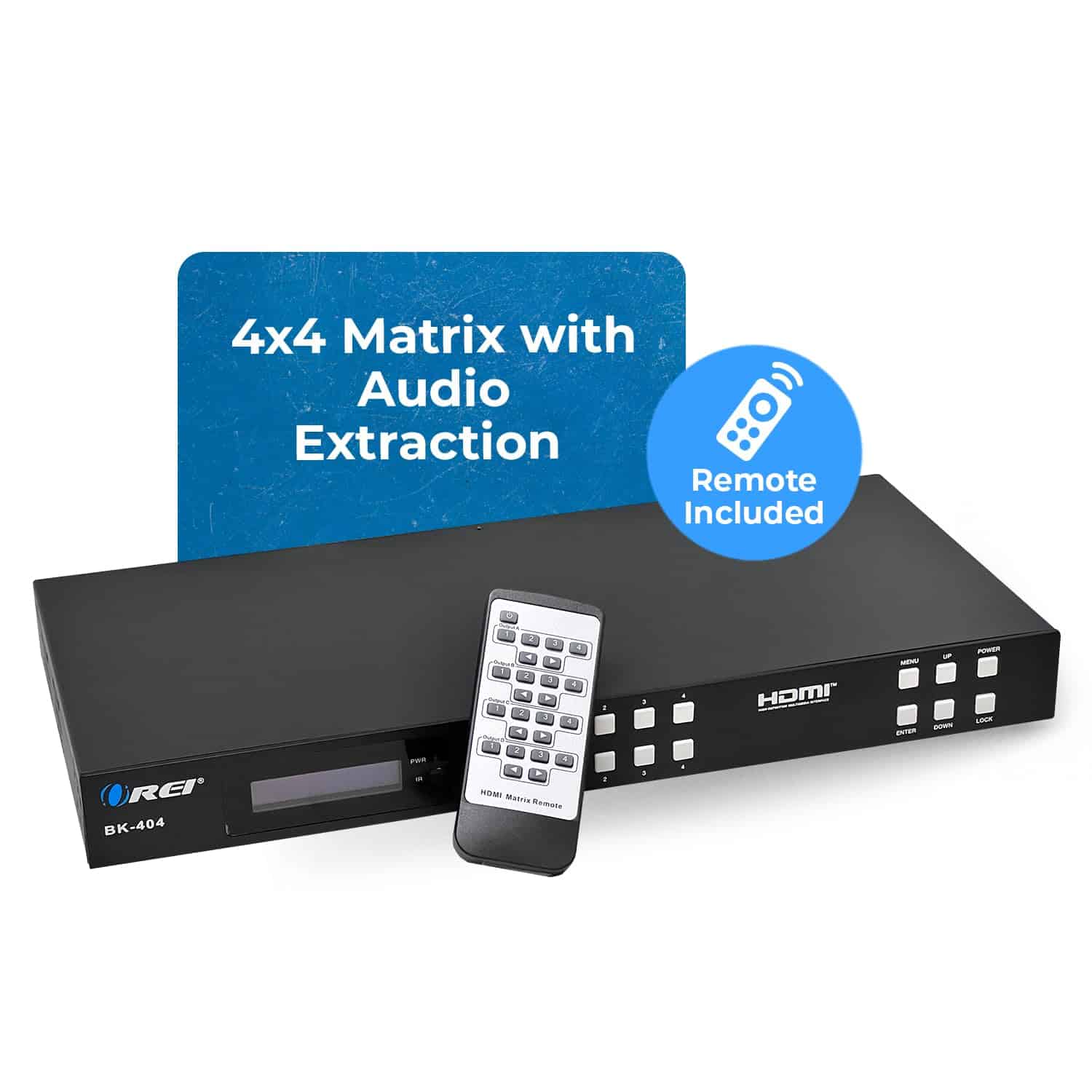OREI 8K 4x4 HDMI Matrix Switch, Switcher con Extractor de - Image 4
