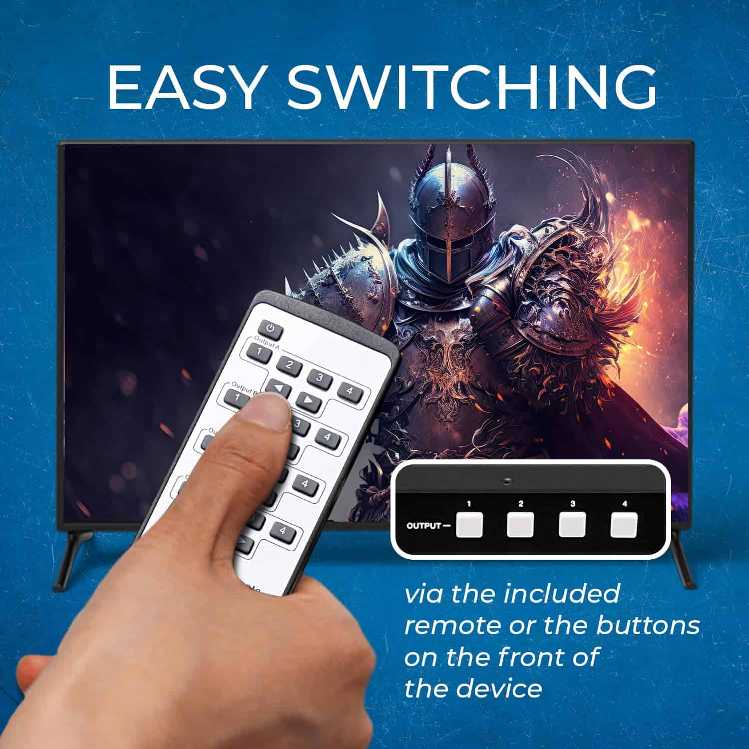 OREI 8K 4x4 HDMI Matrix Switch, Switcher con Extractor de - Image 8
