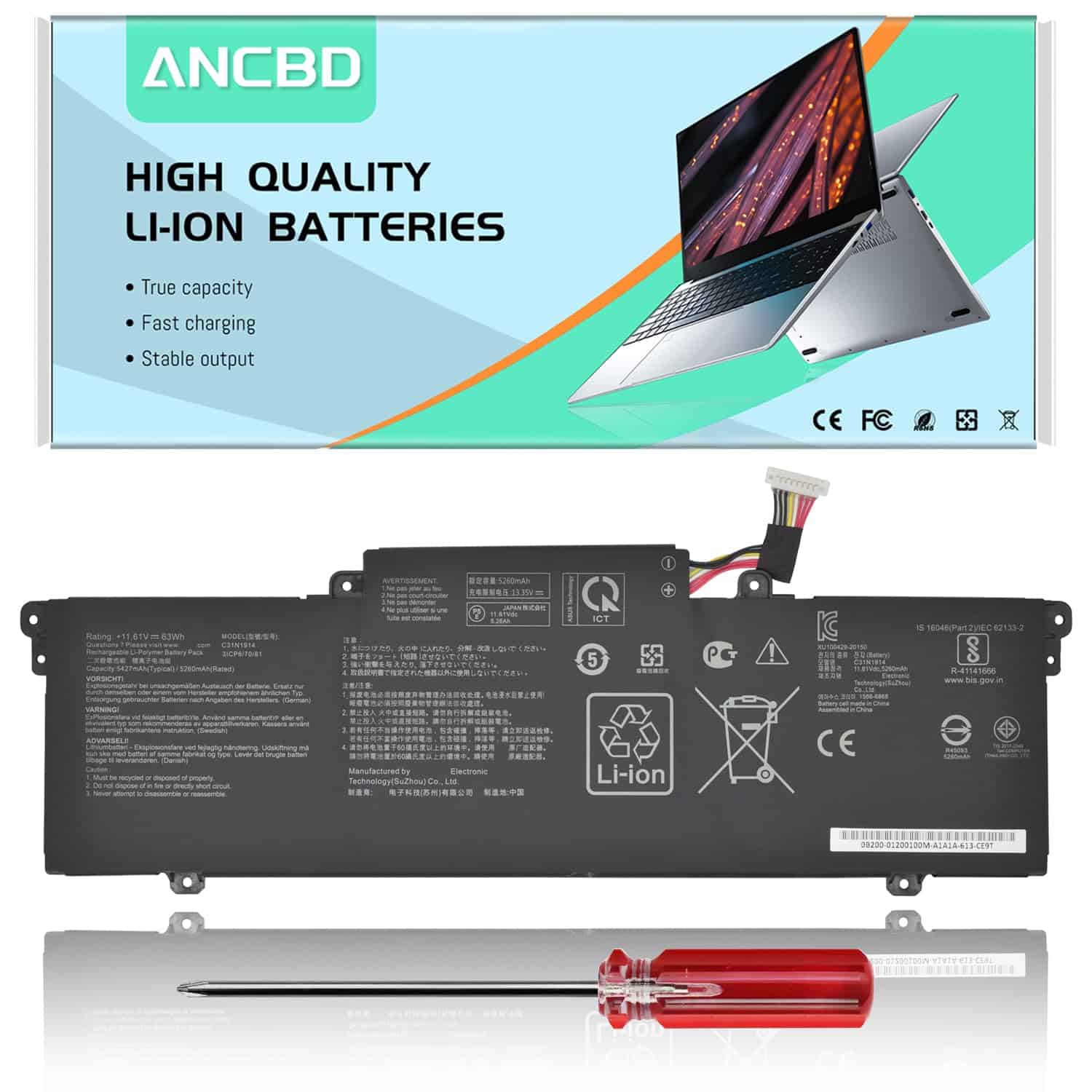 Batería de laptop ANCBD C31N1914 para Asus ZenBook 13