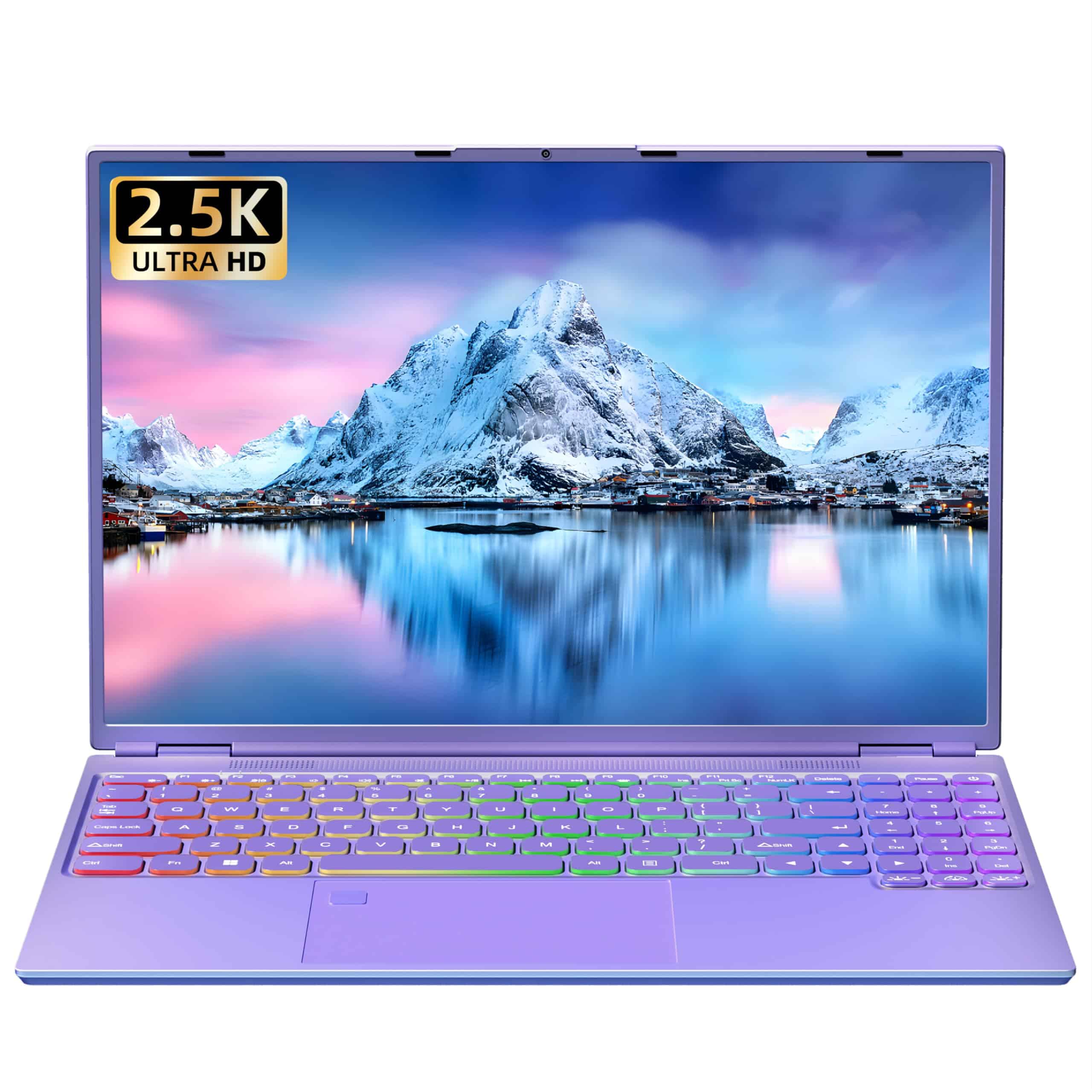 Portátil Morado Rumtuk de 16", Bisel Ultra Estrecho 2.5K