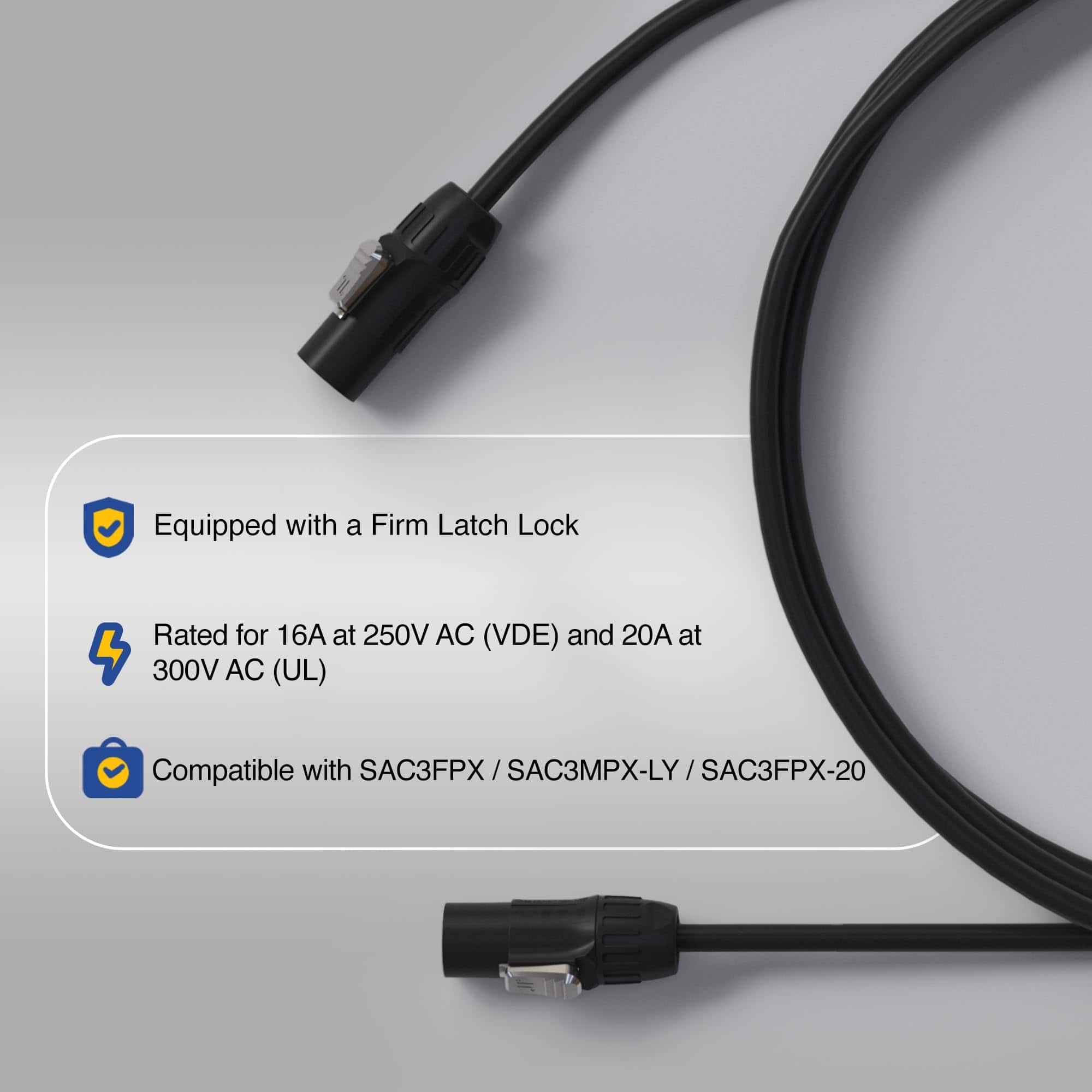 Conector de corriente AC impermeable Seetronic SAC3MX con - Image 3