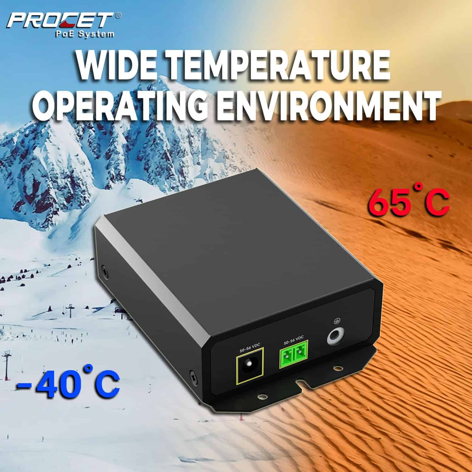 Inyector Gigabit PoE ++ PROCET 90W, IEEE802.3 af/at/bt - Image 7