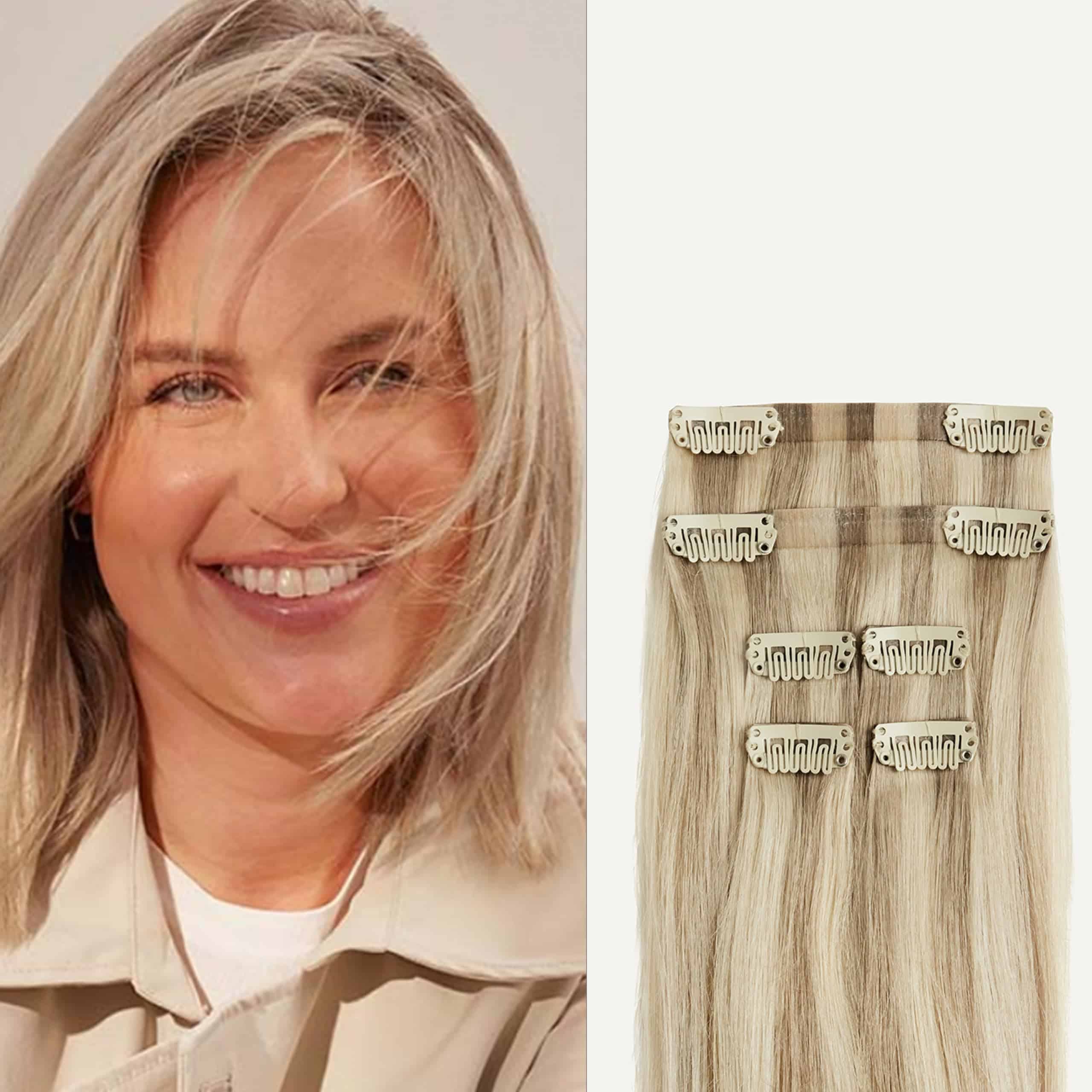 Extensiones de Cabello 100% Remy Luxy para -Rubio Beige Dime