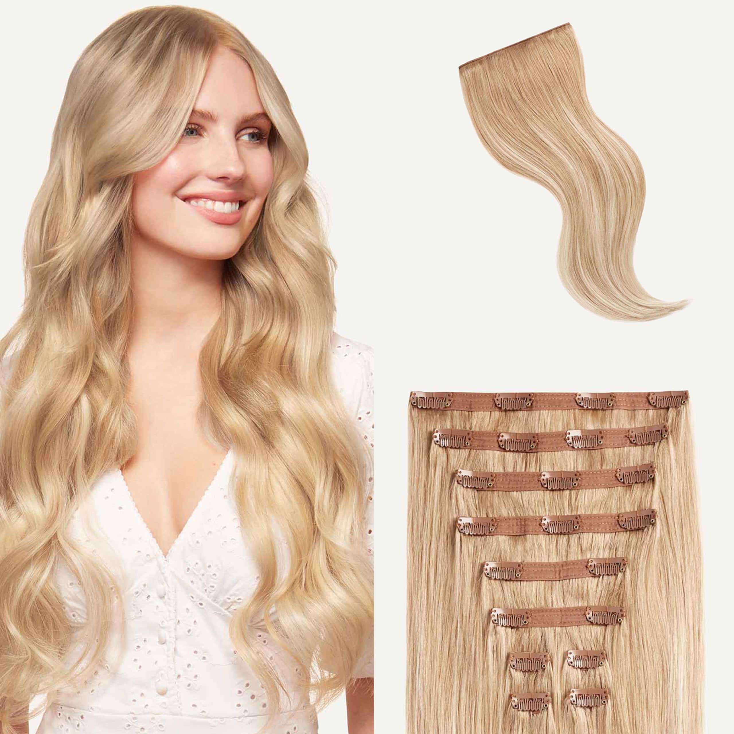 Extensiones de Cabello Clip-In Clásicas de Balayage Rubio