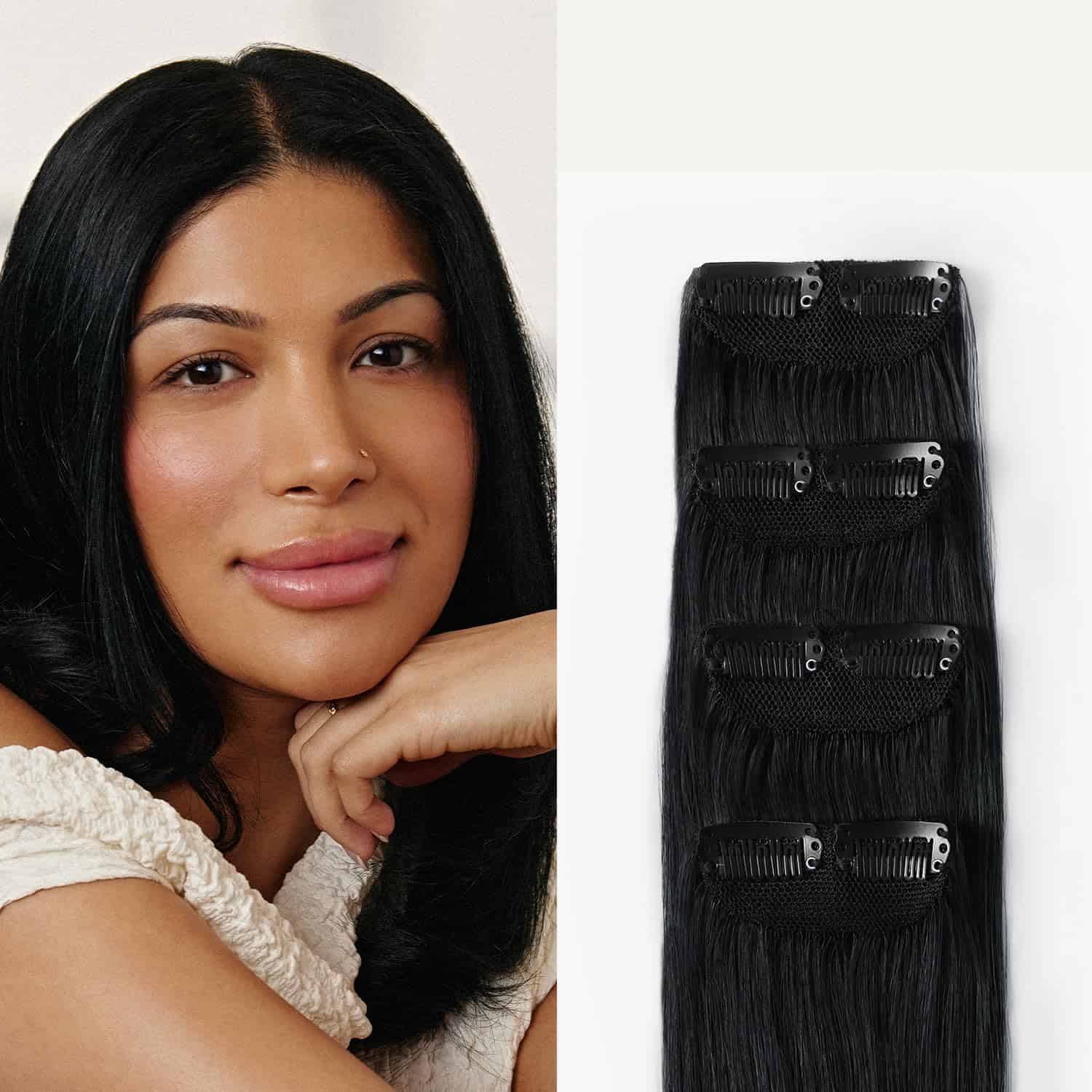 Luxy 100% Cabello Humano Remy - Relleno de -Negro Azabache