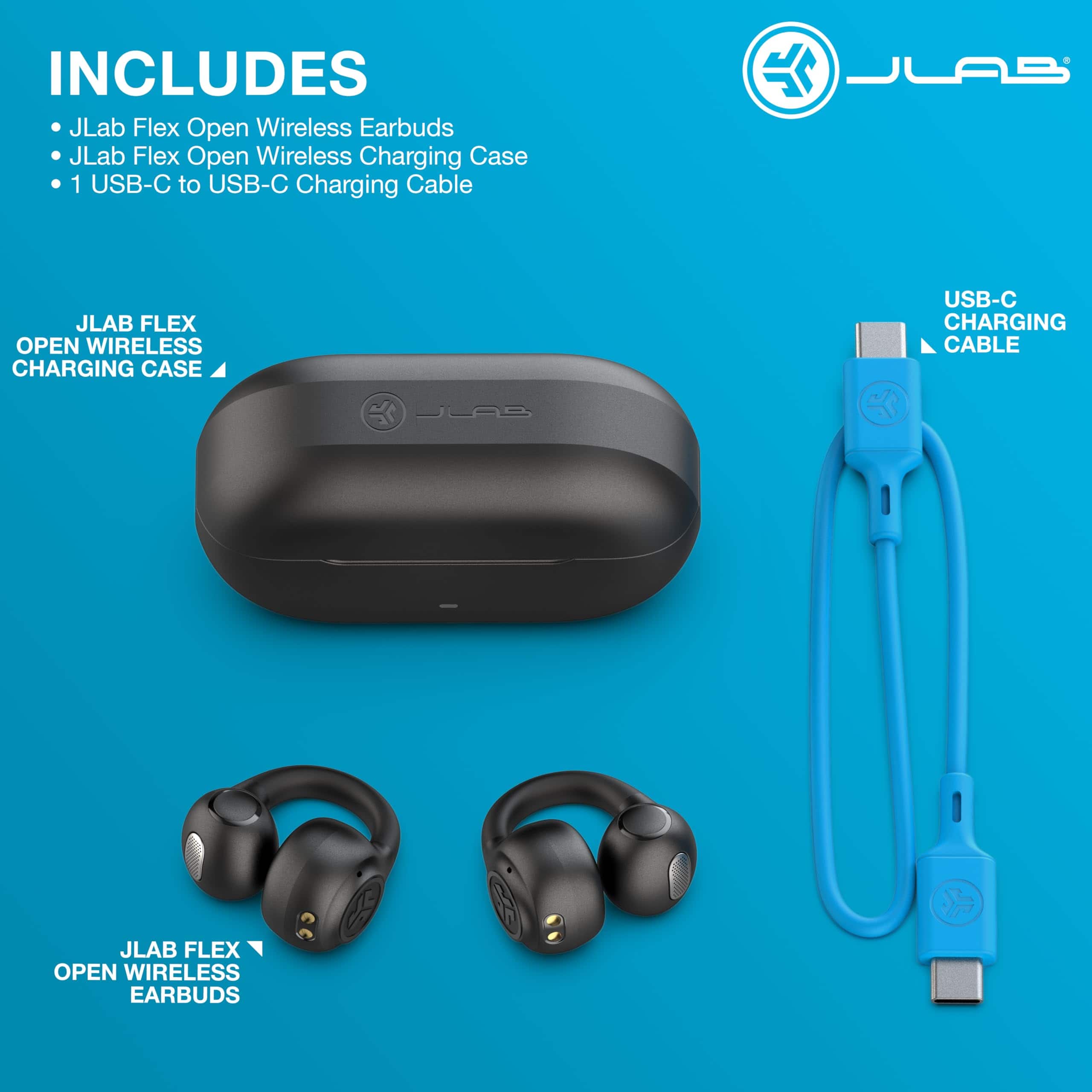 Audífonos JLab Flex Open Earbuds, Negro, Diseño de Clip-on - Image 8