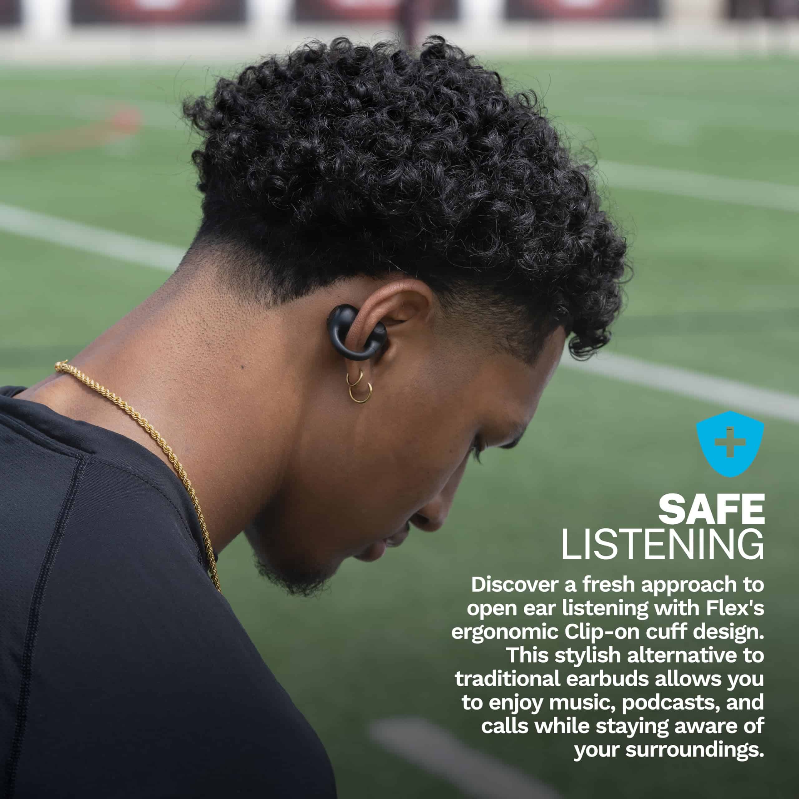 Audífonos JLab Flex Open Earbuds, Negro, Diseño de Clip-on - Image 4